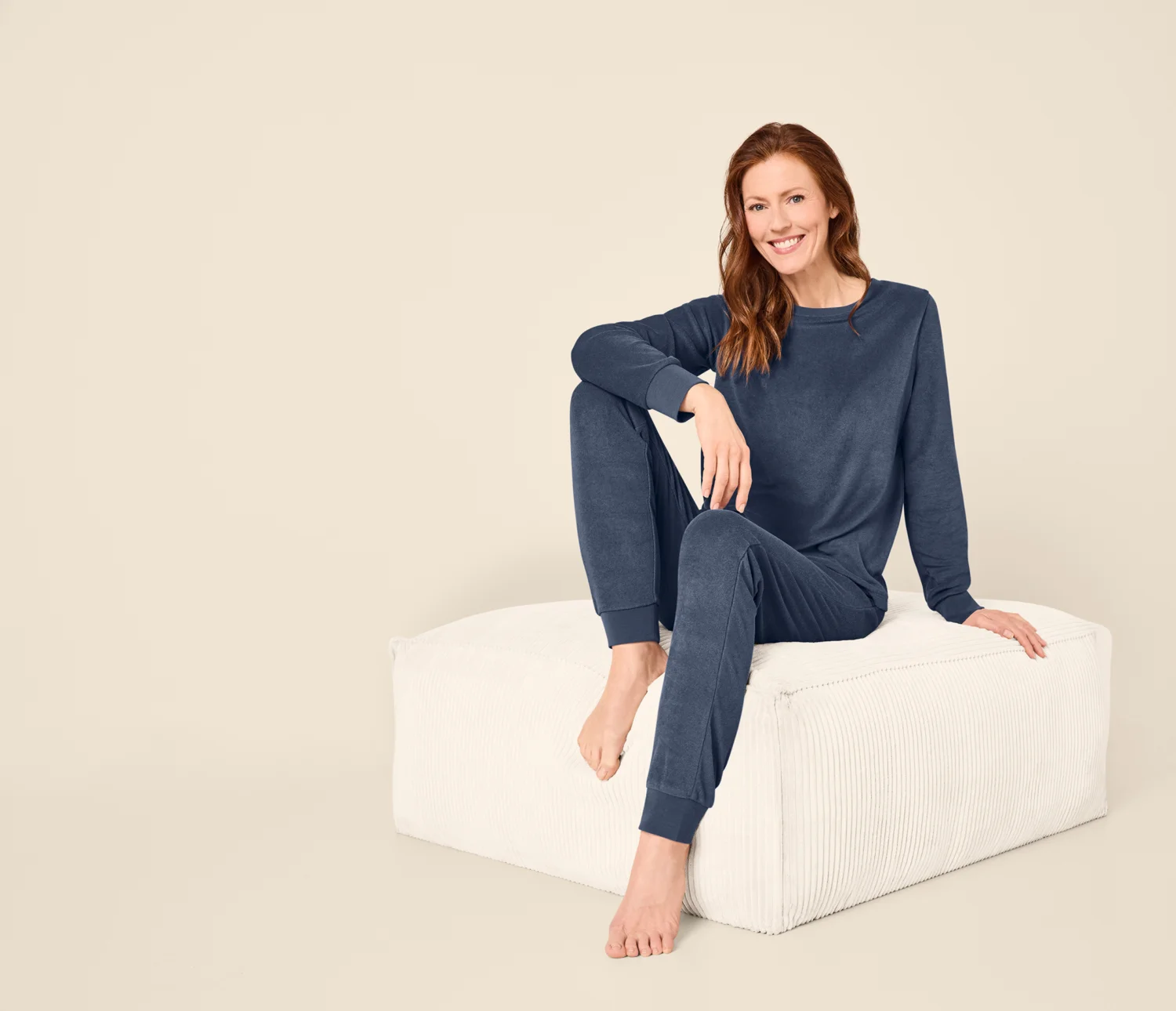 ESMARA® Damen Frottee-Pyjama, lang (Blau, XS (32/34)) – Bild 2 von 4