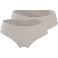 ESMARA® Damen Gerippte Hipster, 2 Stück (Grau, M(40/42))