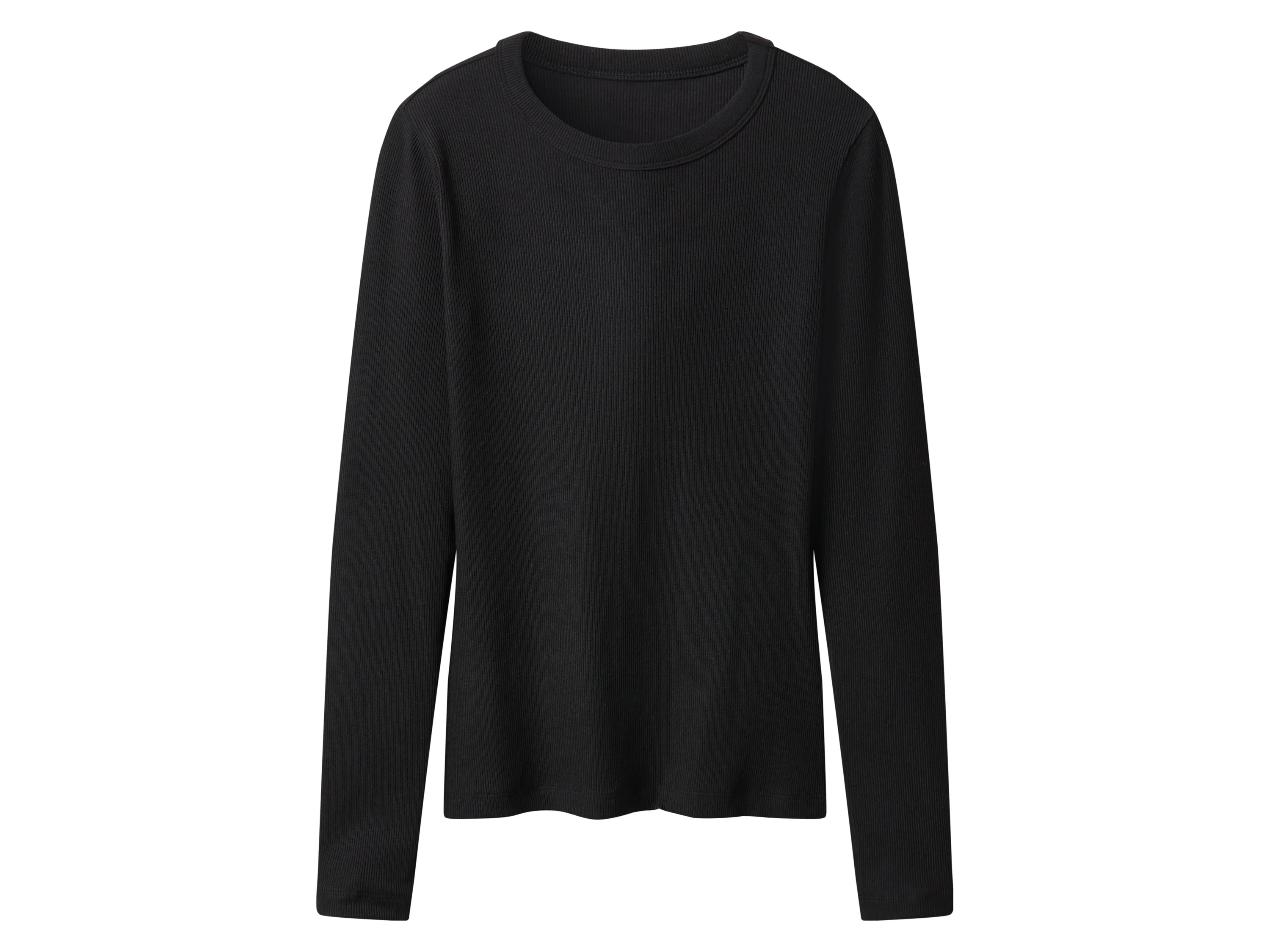 ESMARA® Damen Gerippte Langarmshirts, 2 Stück (Schwarz/weiß, XS(32/34)) – Bild 2 von 4