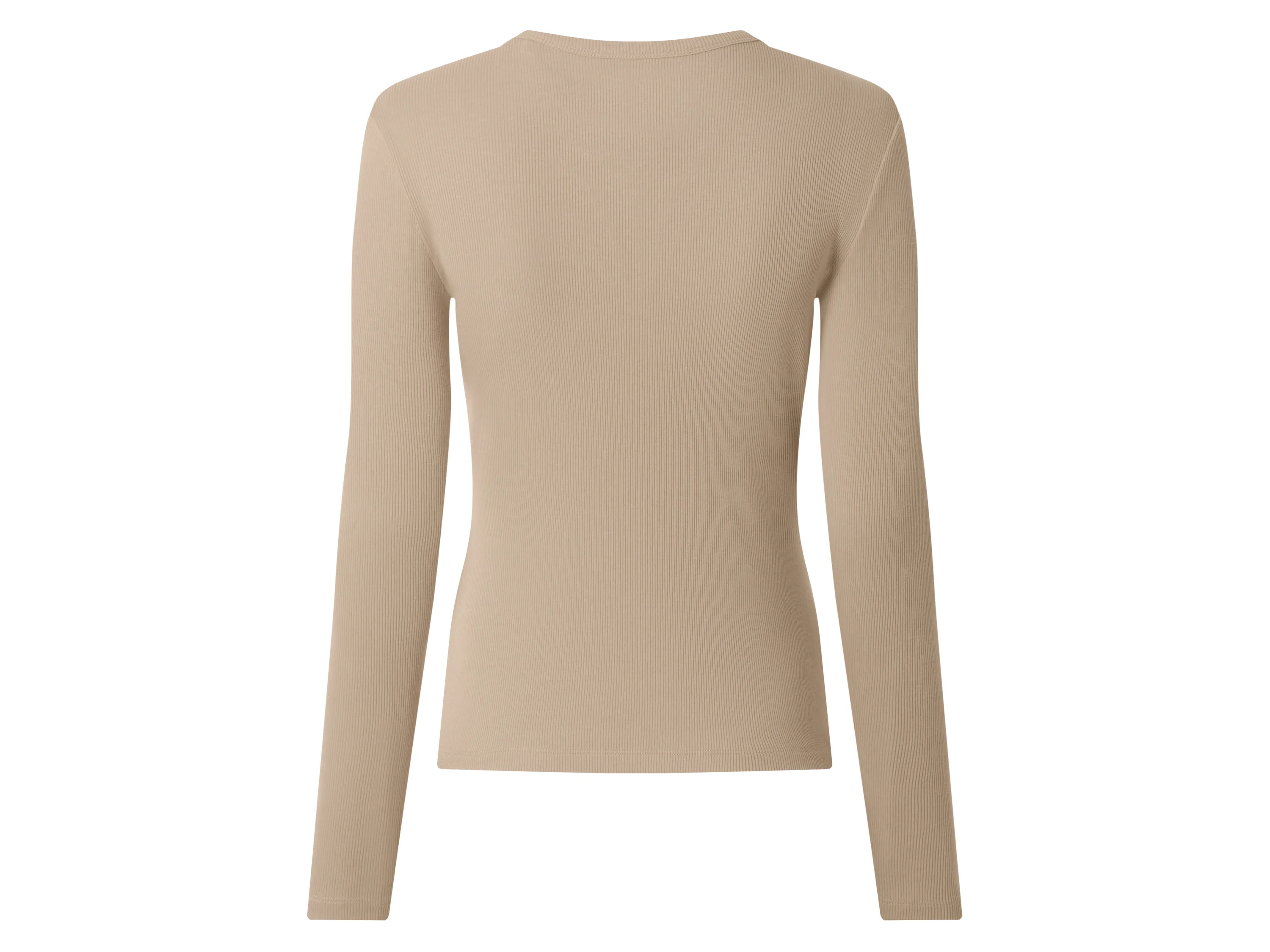 ESMARA® Damen Gerippte Langarmshirts, 2 Stück (beige/braun, L (44/46)) – Bild 4 von 4