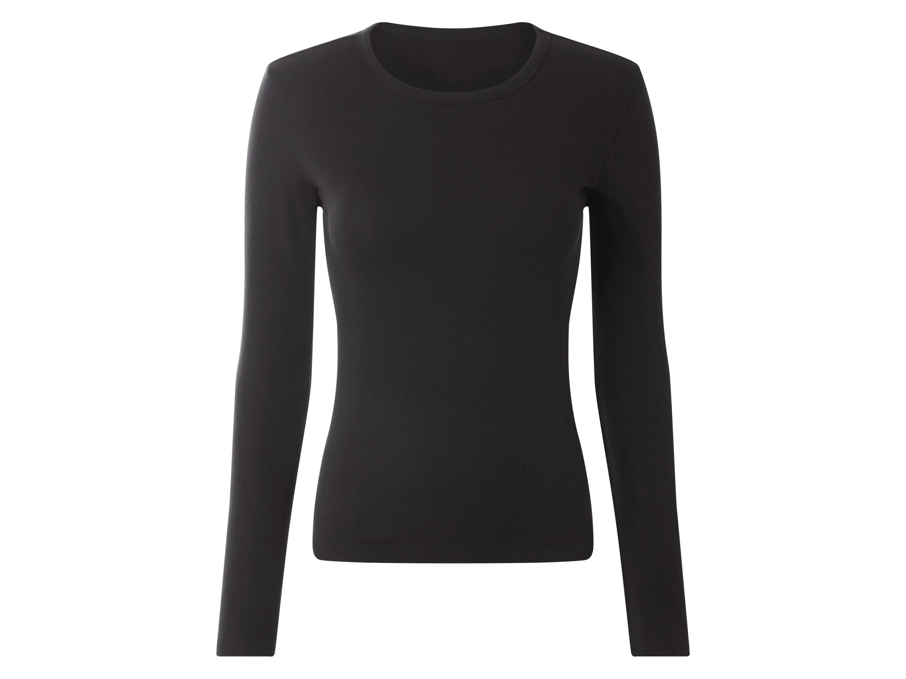 ESMARA® Damen Gerippte Langarmshirts, 2 Stück (Schwarz/weiß, XS (32/34)) – Bild 2 von 4