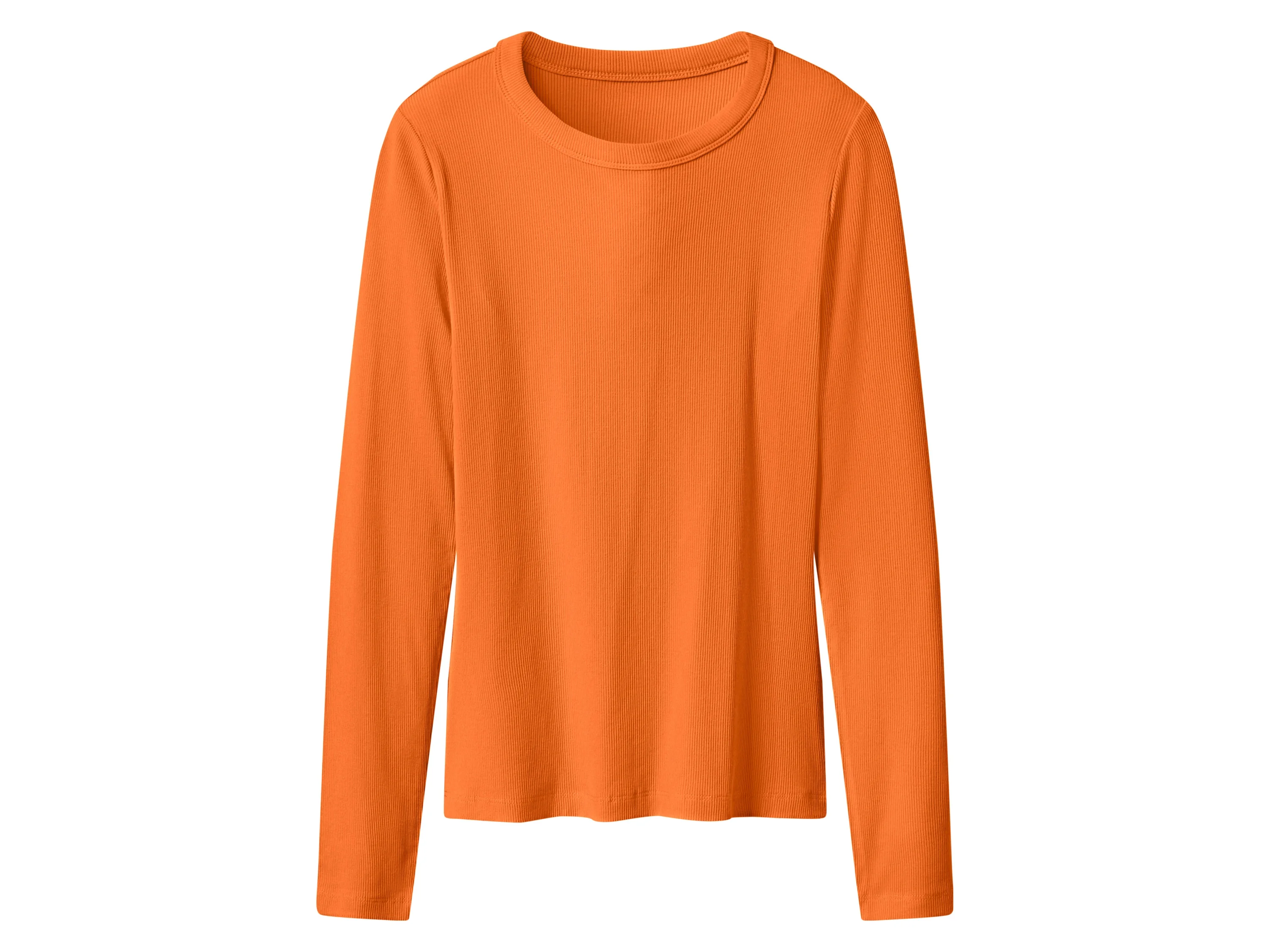 ESMARA® Damen Gerippte Langarmshirts, 2 Stück (dunkelbraun/orange, M(40/42)) – Bild 2 von 4
