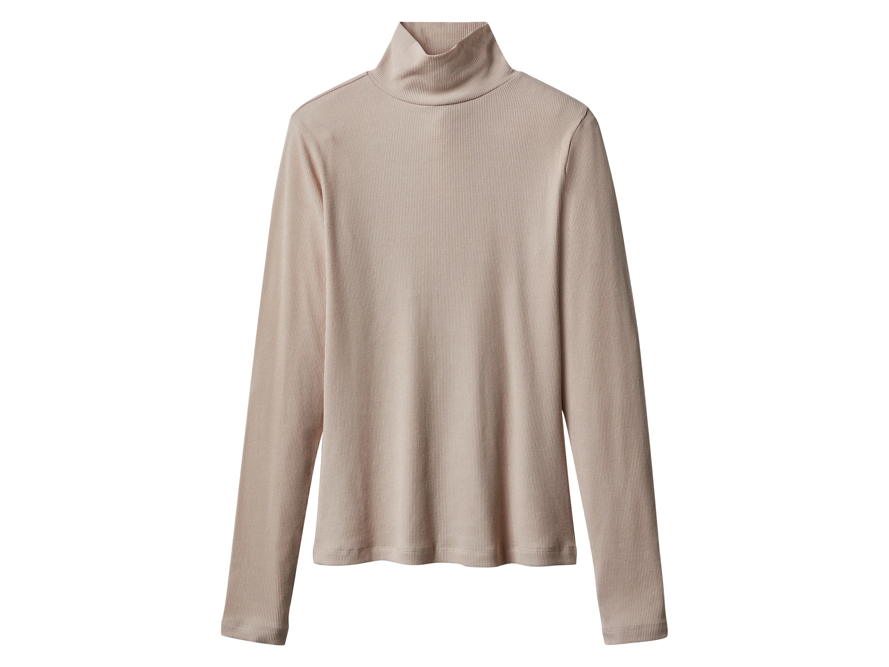 ESMARA® Damen Gerippte Rollkragenshirts, 2 Stück (rot/beige, L(44/46)) – Bild 2 von 4