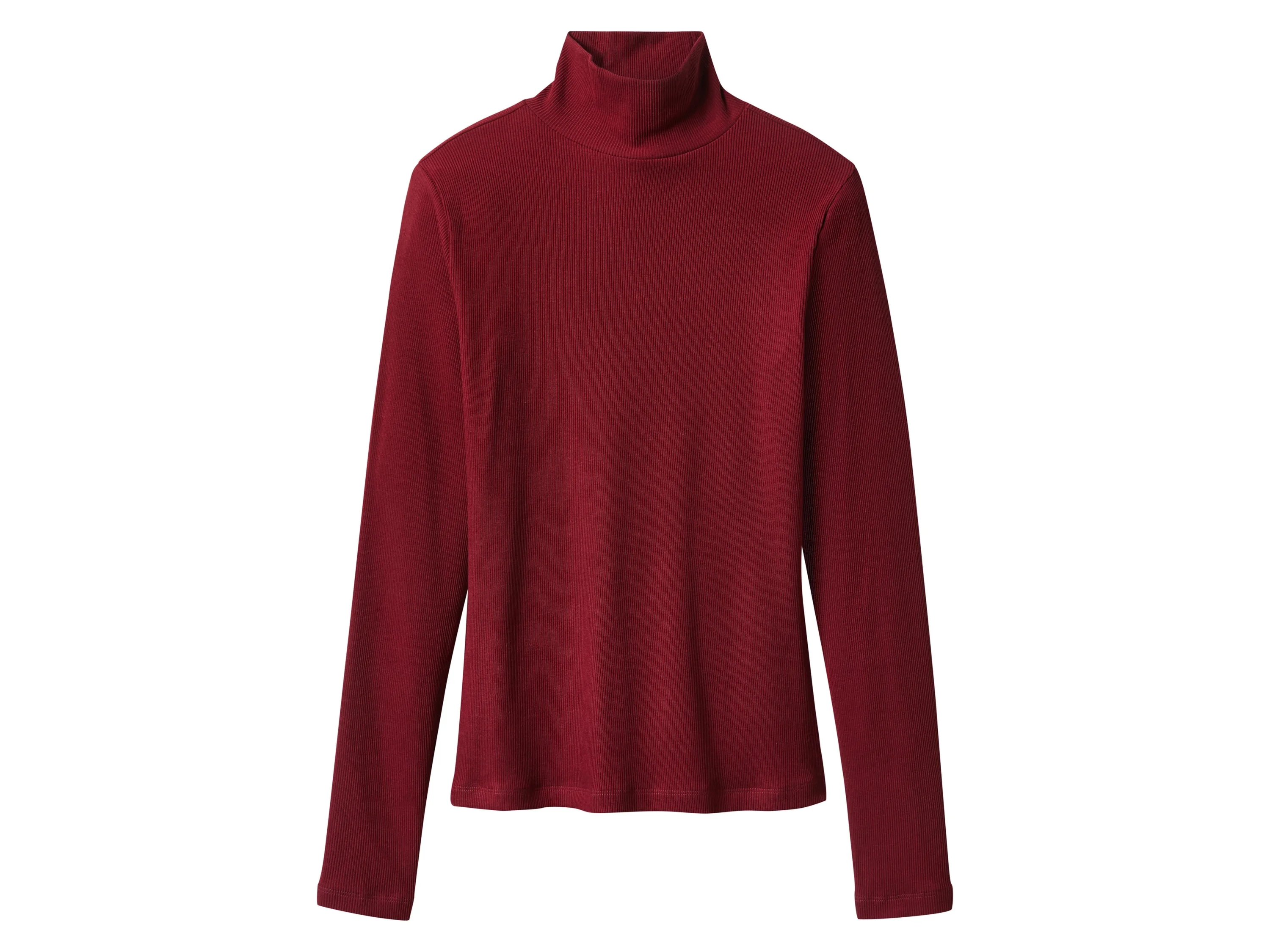 ESMARA® Damen Gerippte Rollkragenshirts, 2 Stück (rot/beige, L(44/46)) – Bild 3 von 4