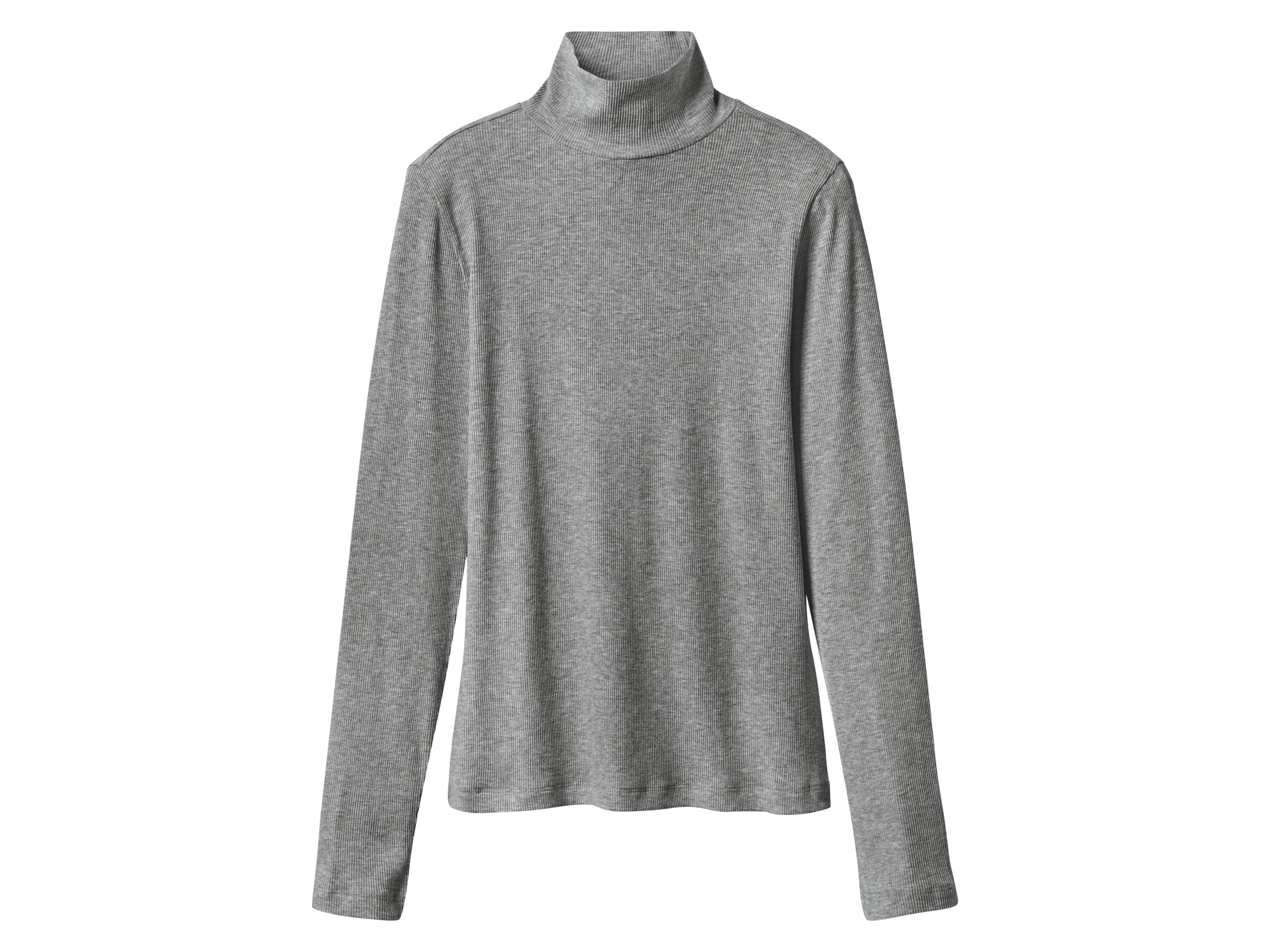 ESMARA® Damen Gerippte Rollkragenshirts, 2 Stück (schwarz/grau, M(40/42)) – Bild 2 von 4