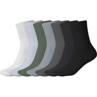 ESMARA® Damen gerippte Socken, 7 Paar (weiß/grau/grün/schwarz, 39-42)