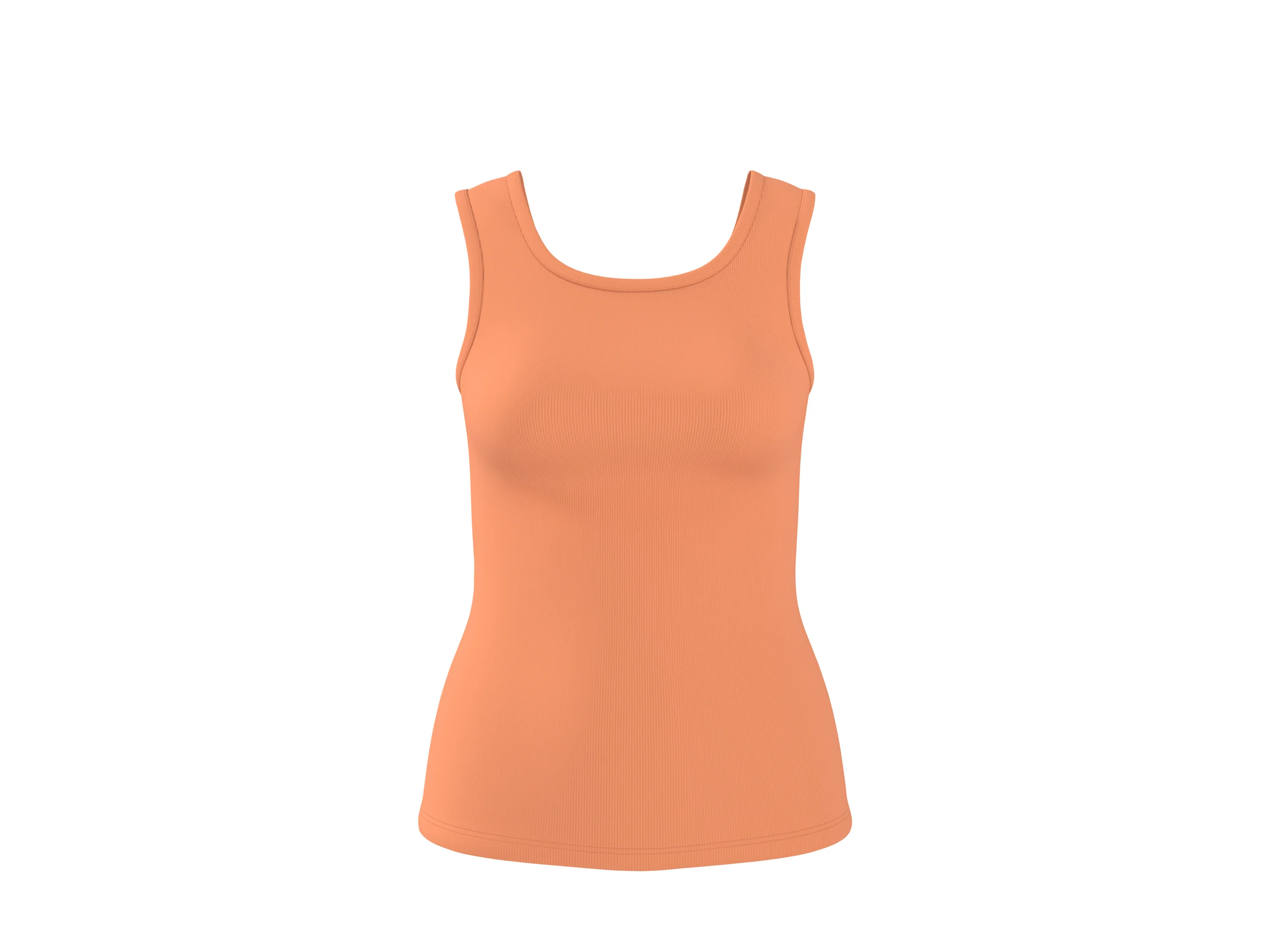 ESMARA® Damen Gerippte Tops, 2 Stück (weiß/orange, XS(32/34)) – Bild 2 von 4
