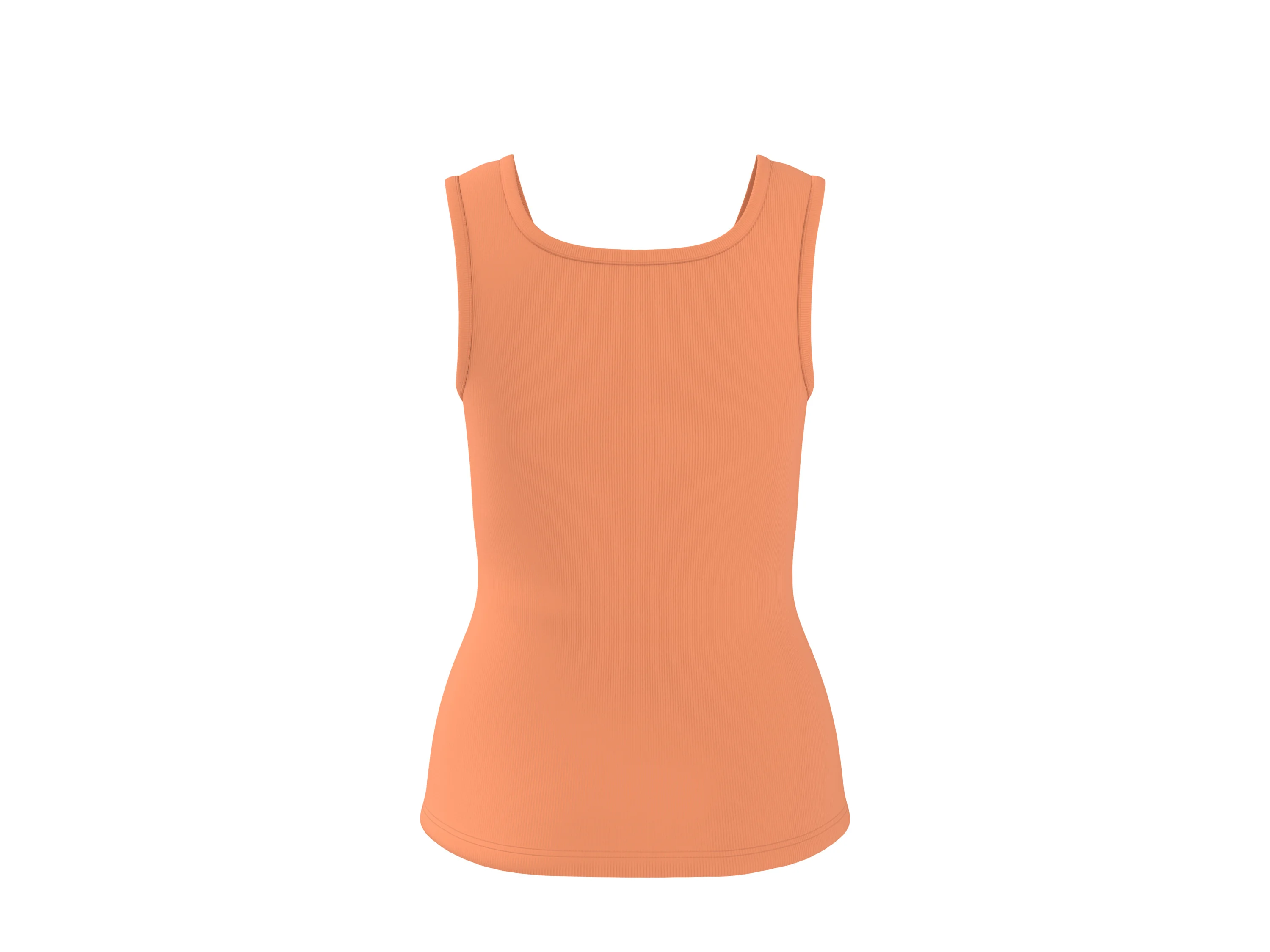 ESMARA® Damen Gerippte Tops, 2 Stück (weiß/orange, XS(32/34)) – Bild 3 von 4