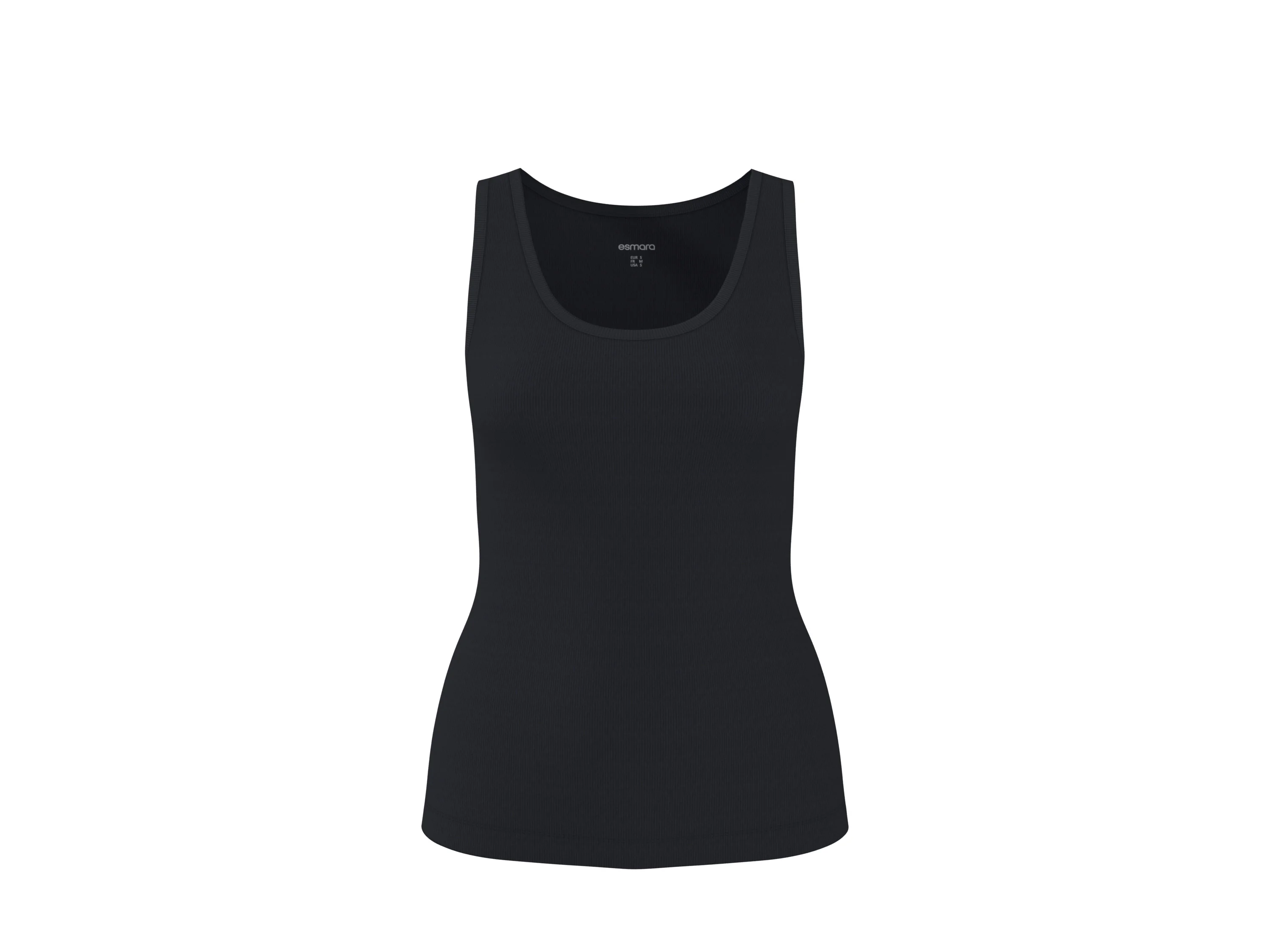 ESMARA® Damen Gerippte Tops, 2 Stück (Schwarz/weiß, M(40/42)) – Bild 2 von 4