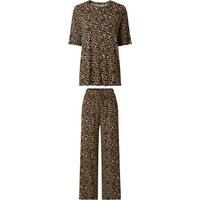 ESMARA® Damen Gerippter Premium Pyjama (Gemustert, XS(32/34))