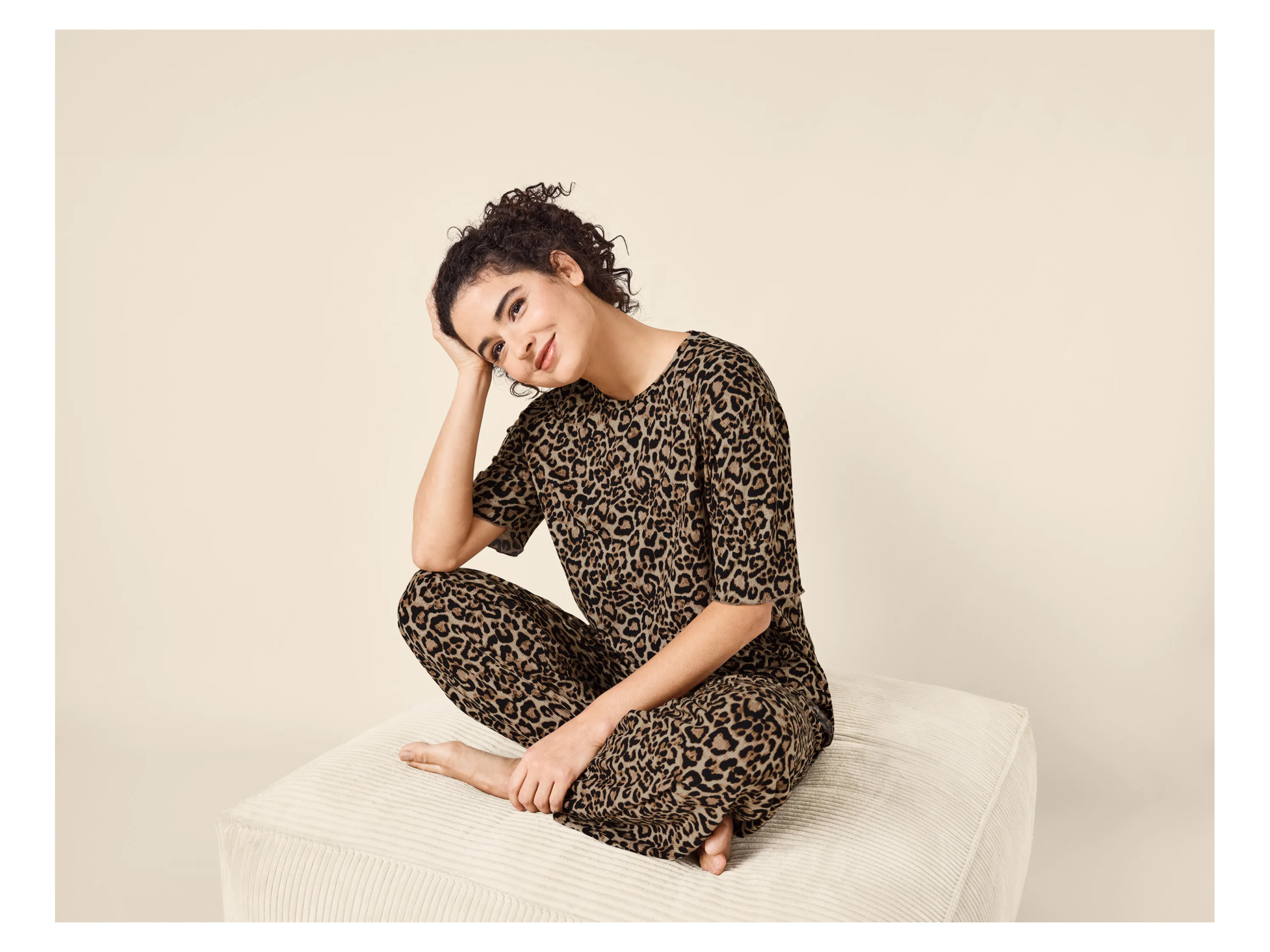 ESMARA® Damen Gerippter Premium Pyjama (Gemustert, M(40/42)) – Bild 3 von 4