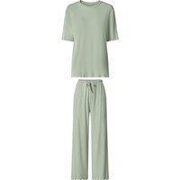 ESMARA® Damen Gerippter Premium Pyjama (Grün, S(36/38))