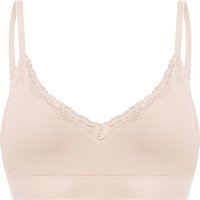 ESMARA® Damen Geripptes Bustier mit Spitze (Creme, L(44/46))