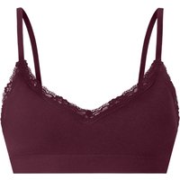 ESMARA® Damen Geripptes Bustier mit Spitze (Rot, S(36/38))