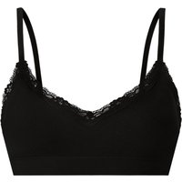 ESMARA® Damen Geripptes Bustier mit Spitze (Schwarz, S(36/38))