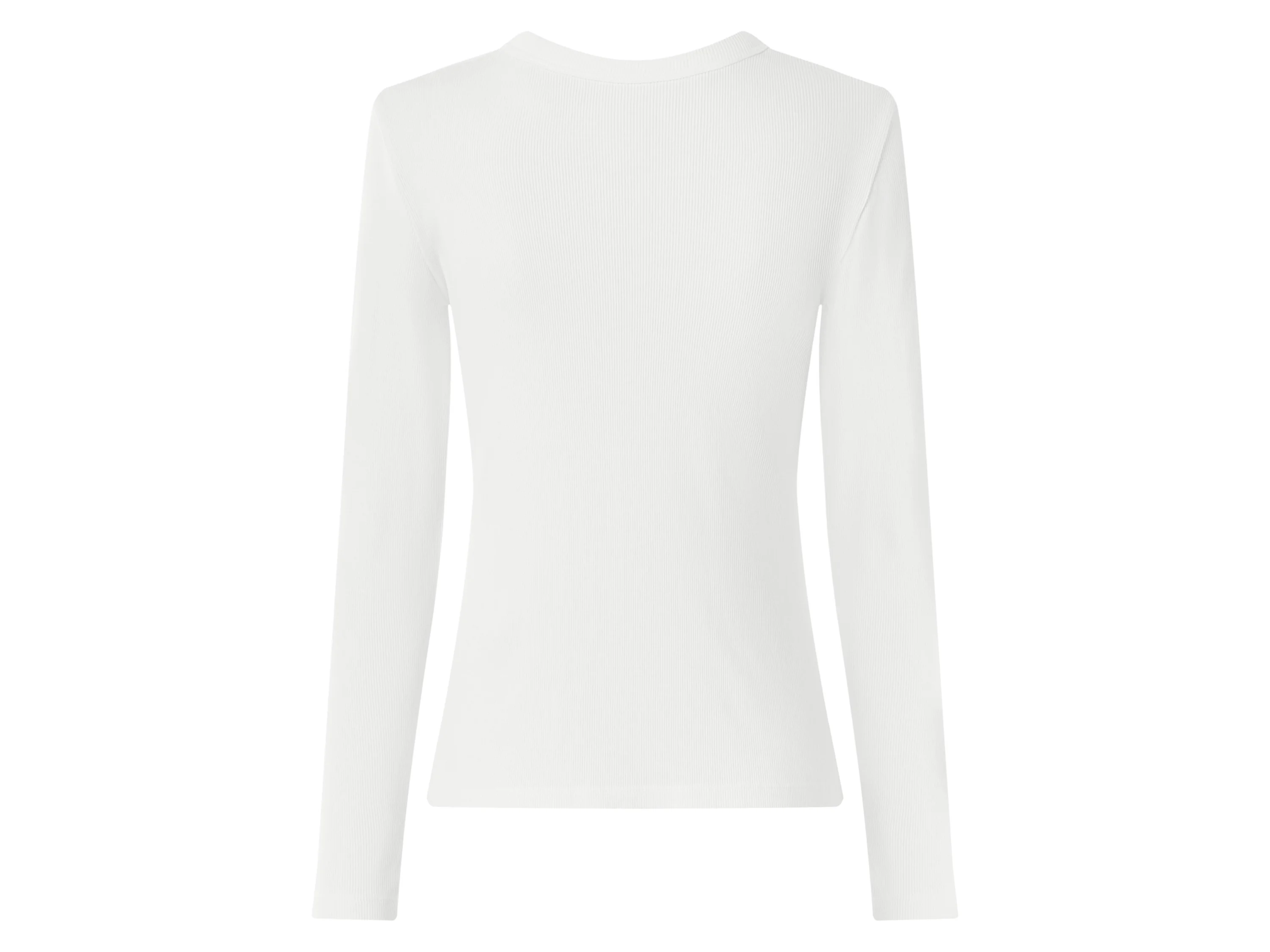 ESMARA® Damen Geripptes Langarmshirt (Weiß, L(44/46)) – Bild 3 von 3