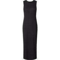 ESMARA® Damen geripptes Midi-Kleid (Schwarz, XS (32/34))