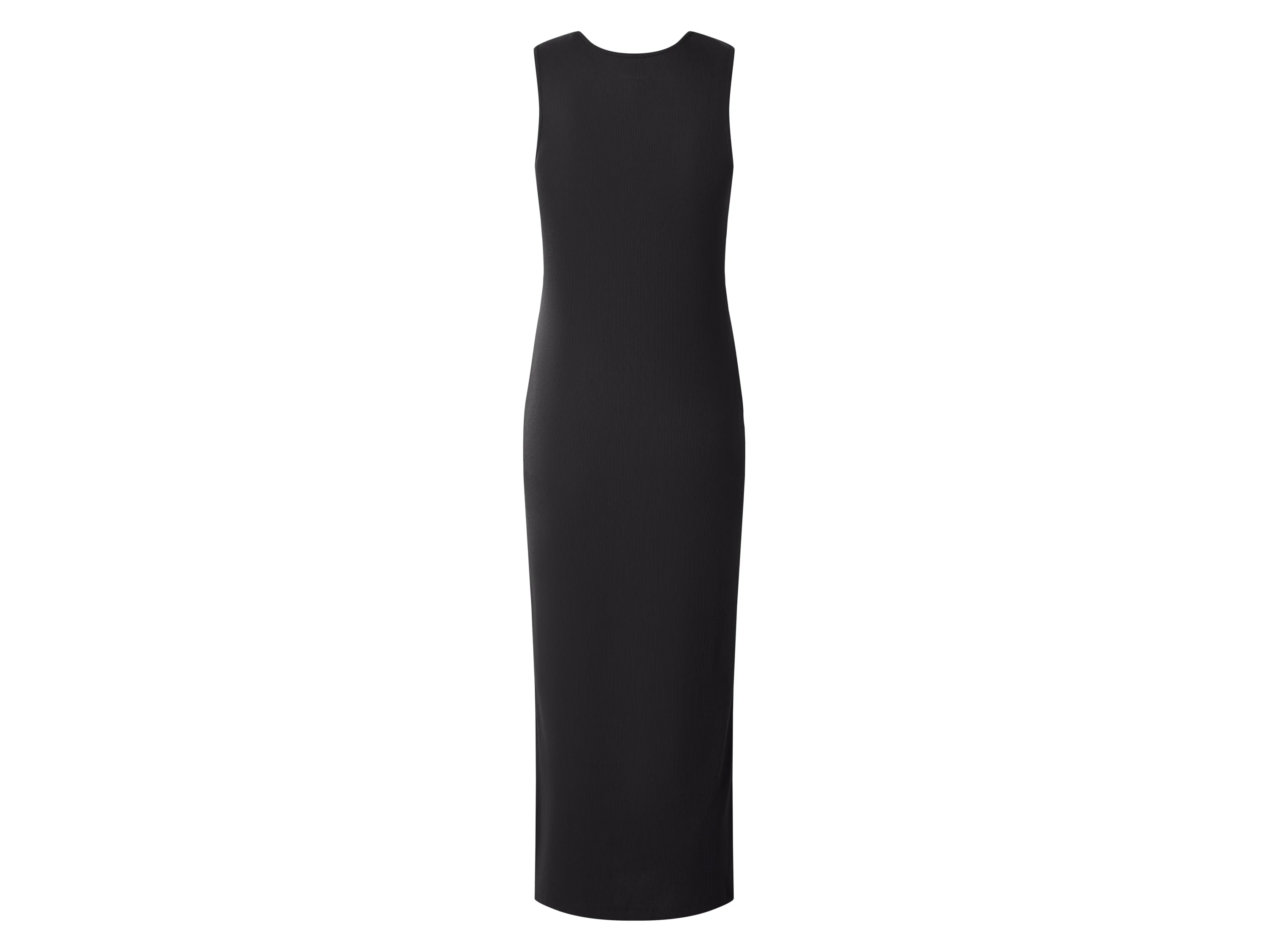 ESMARA® Damen geripptes Midi-Kleid (Schwarz, XS (32/34)) – Bild 3 von 4