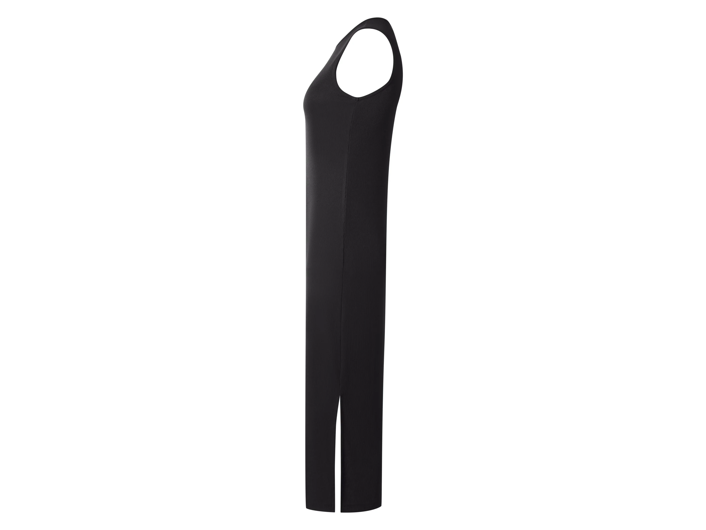 ESMARA® Damen geripptes Midi-Kleid (Schwarz, XS (32/34)) – Bild 4 von 4