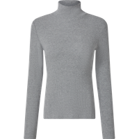 ESMARA® Damen Geripptes Rollkragenshirt (Grau, XS(32/34))