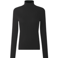 ESMARA® Damen Geripptes Rollkragenshirt (Schwarz, S(36/38))