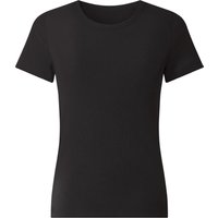 ESMARA® Damen Geripptes T-Shirt (Schwarz, L(44/46))