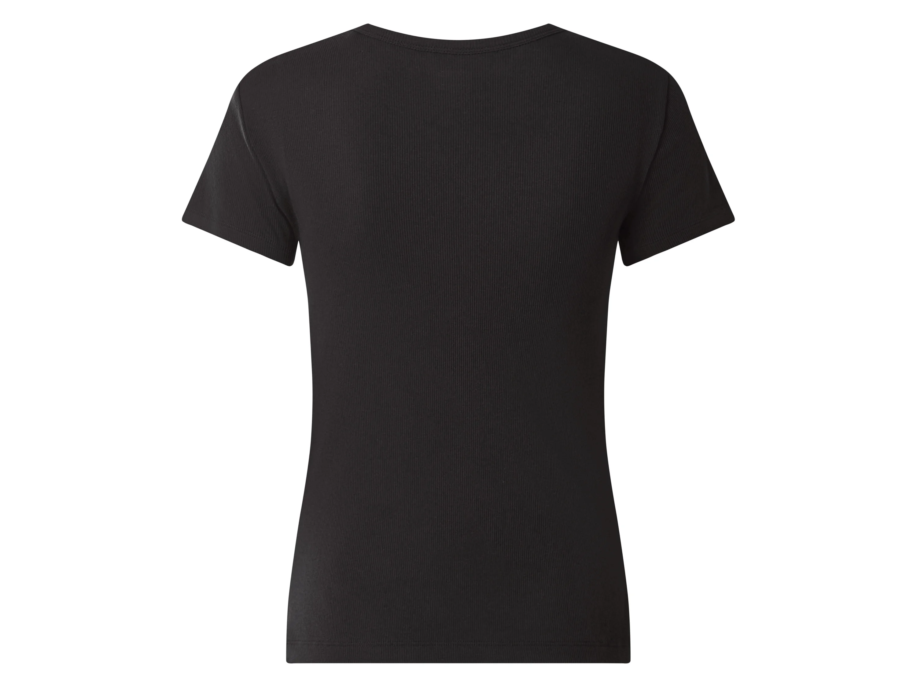 ESMARA® Damen Geripptes T-Shirt (Schwarz, L(44/46)) – Bild 3 von 3