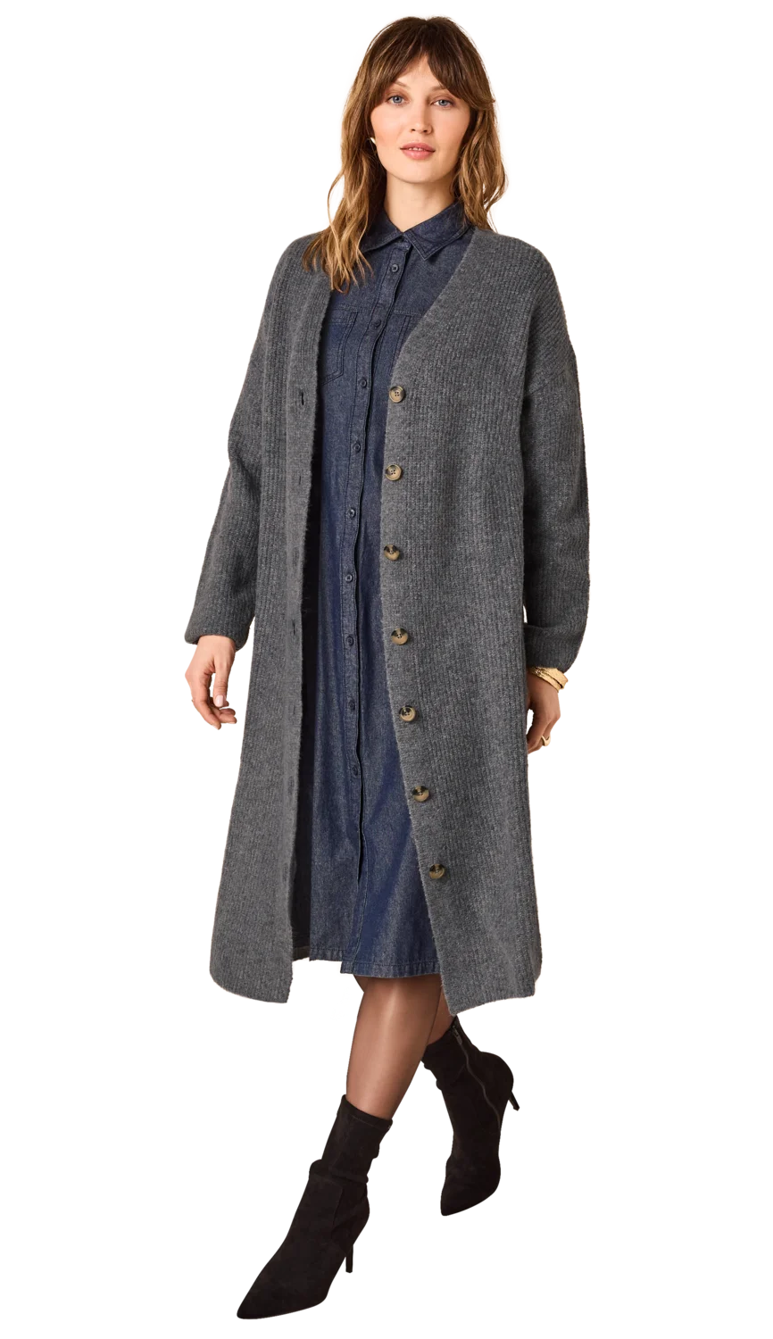 ESMARA® Damen Grobstrick-Cardigan (Grau, L(44/46)) – Bild 4 von 4