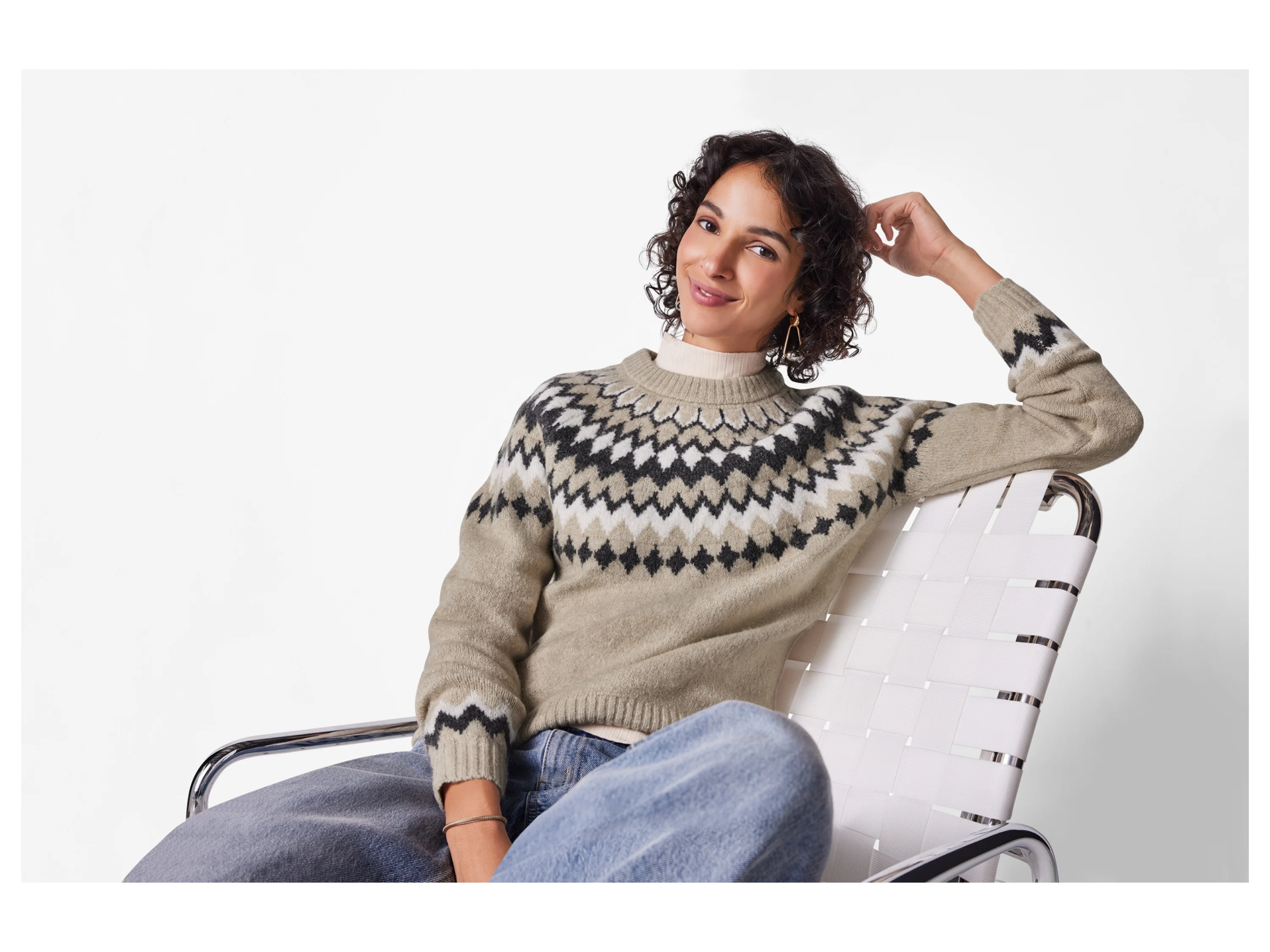 ESMARA® Damen Grobstrick-Pullover (Beige, S(36/38)) – Bild 2 von 4