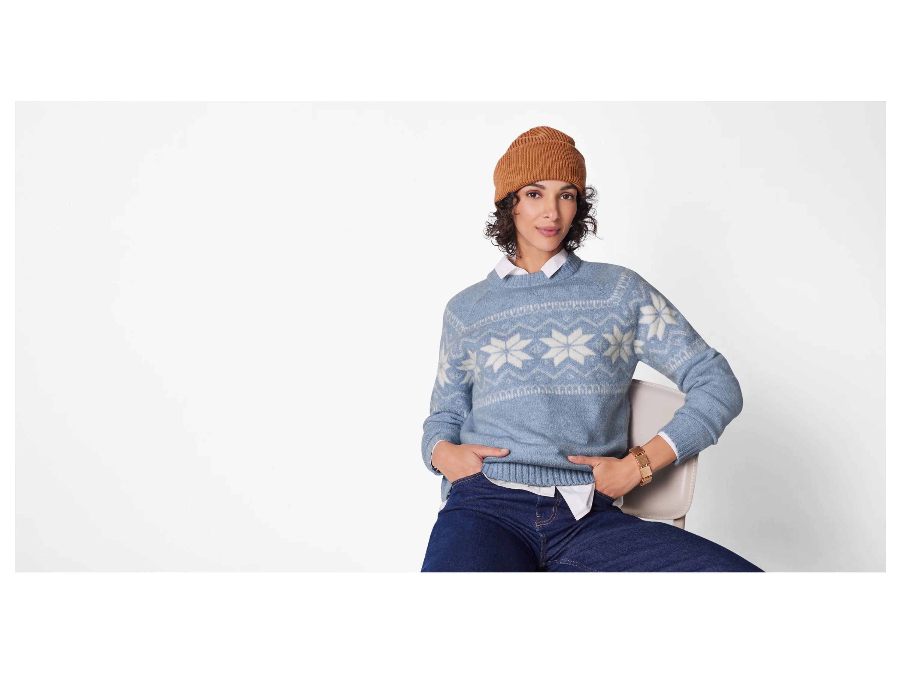 ESMARA® Damen Grobstrick-Pullover (Blau, S(36/38)) – Bild 2 von 3
