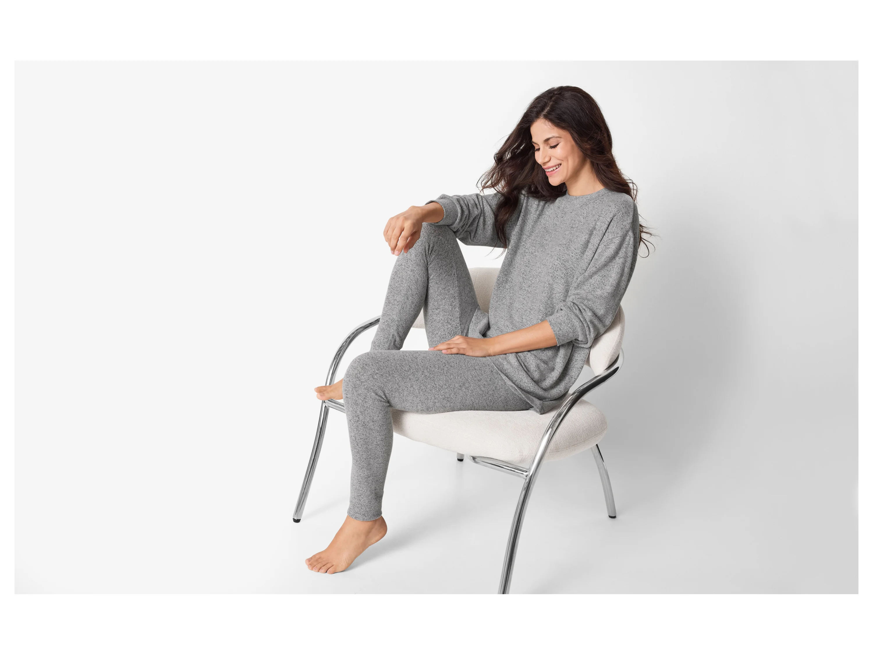 ESMARA® Damen Hausanzug (Grau, L(44/46)) – Bild 2 von 4