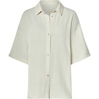 ESMARA® Damen Hemd Satin-Optik (Beige, M (40/42))