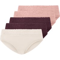 ESMARA® Damen Hipster, 5 Stück (rot/rosé, S(36/38))