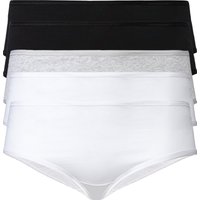 ESMARA® Damen Hipster, 5 Stück (schwarz/hellgrau/weiß, XL(48/50))