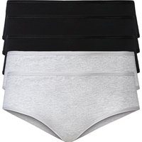 ESMARA® Damen Hipster, 5 Stück (schwarz/hellgrau, XL(48/50))