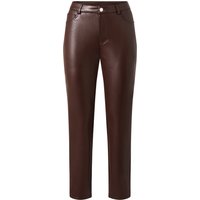 ESMARA® Damen Hose, in Lederoptik (Braun, 38)