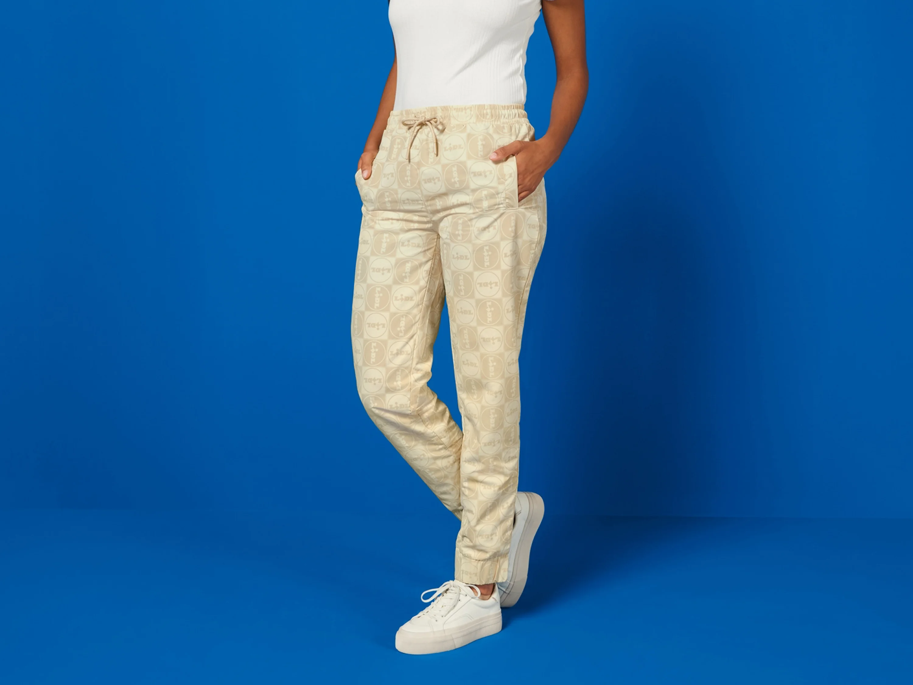 ESMARA® Damen Hose Lidl (gemustert/beige, XS(32/34)) – Bild 2 von 3