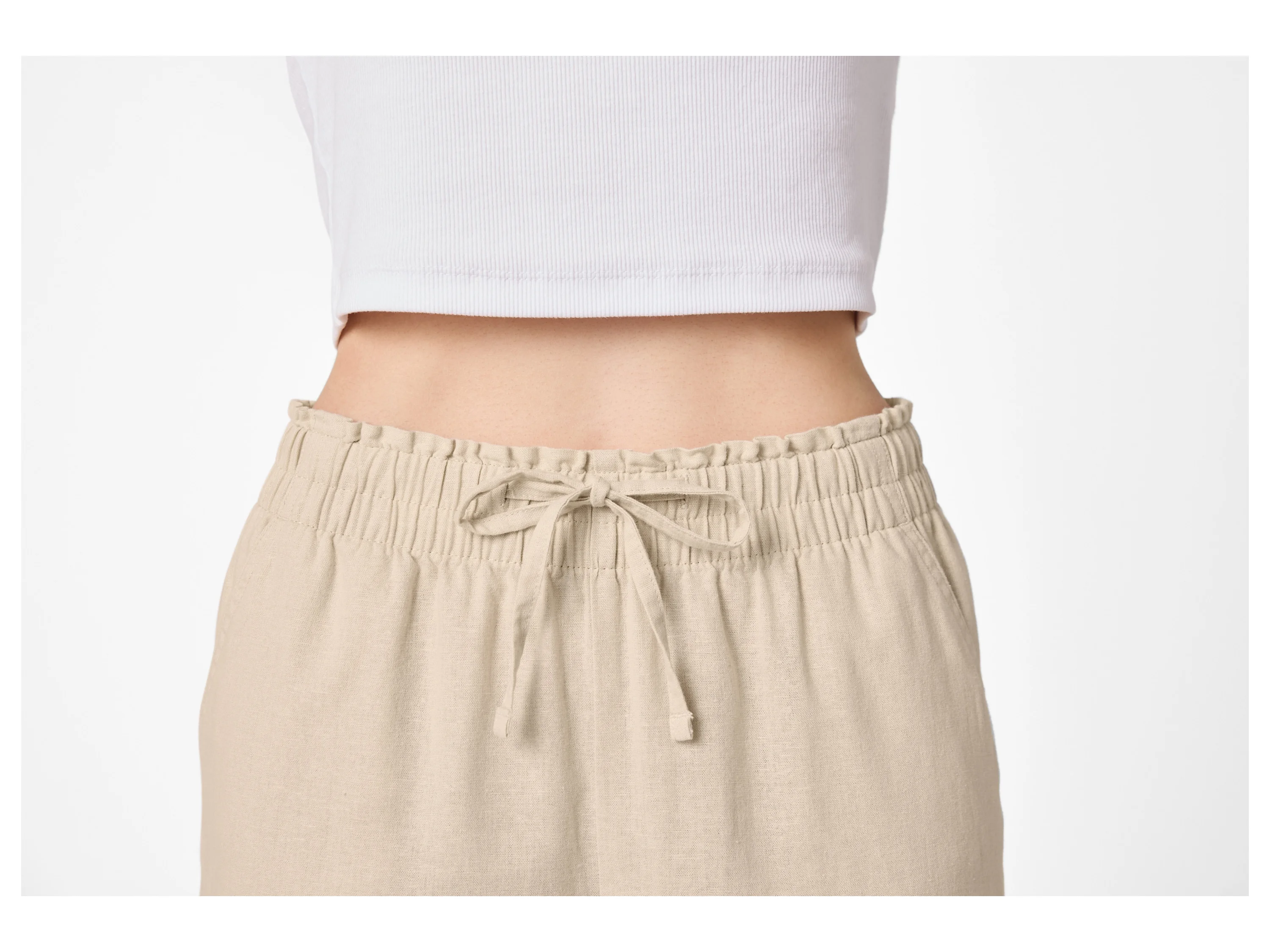 ESMARA® Damen Hose mit Leinen (Beige, S(36/38)) – Bild 4 von 4