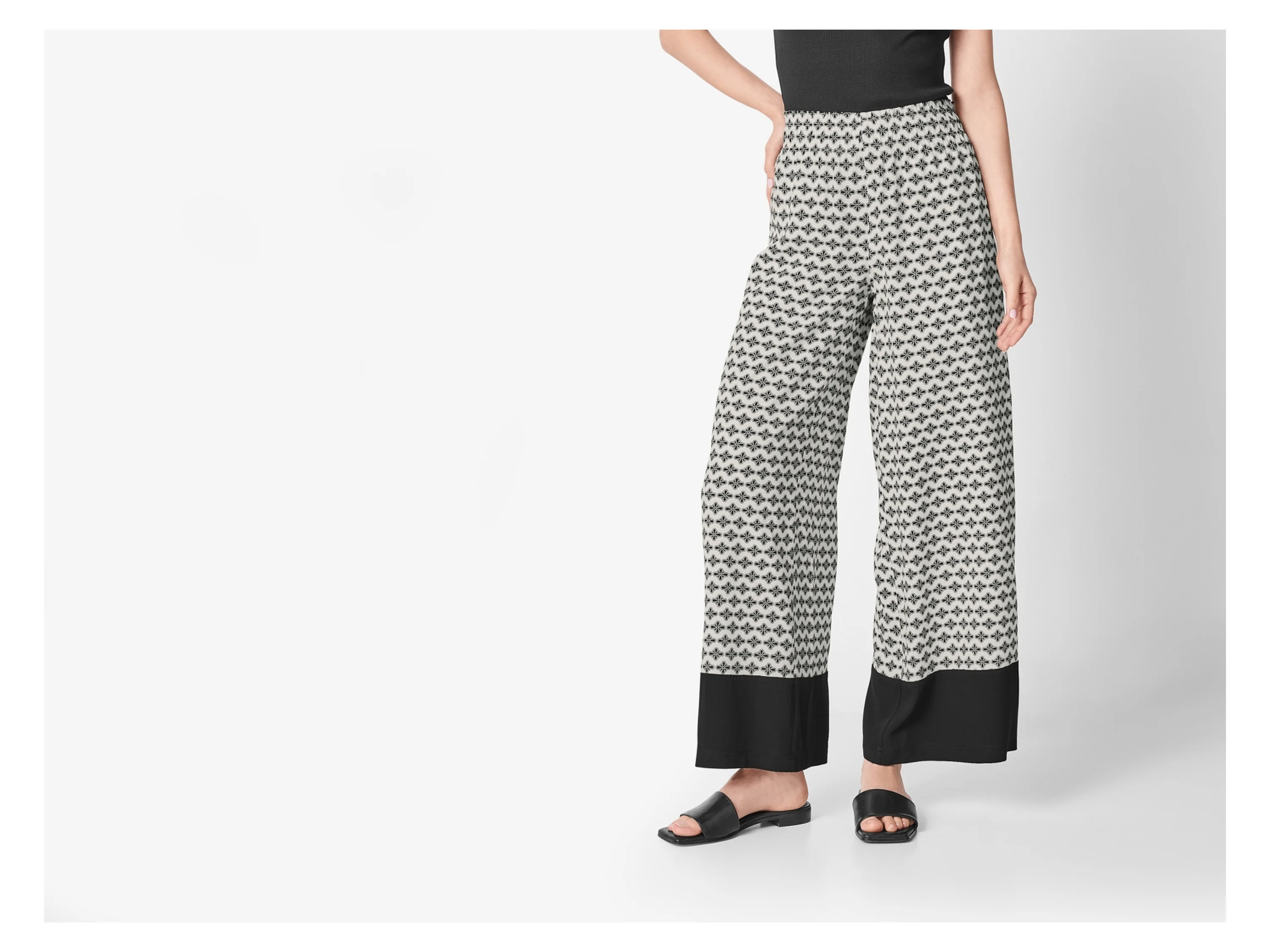 ESMARA® Damen Hose (Muster/weiß, XS(32/34)) – Bild 2 von 3