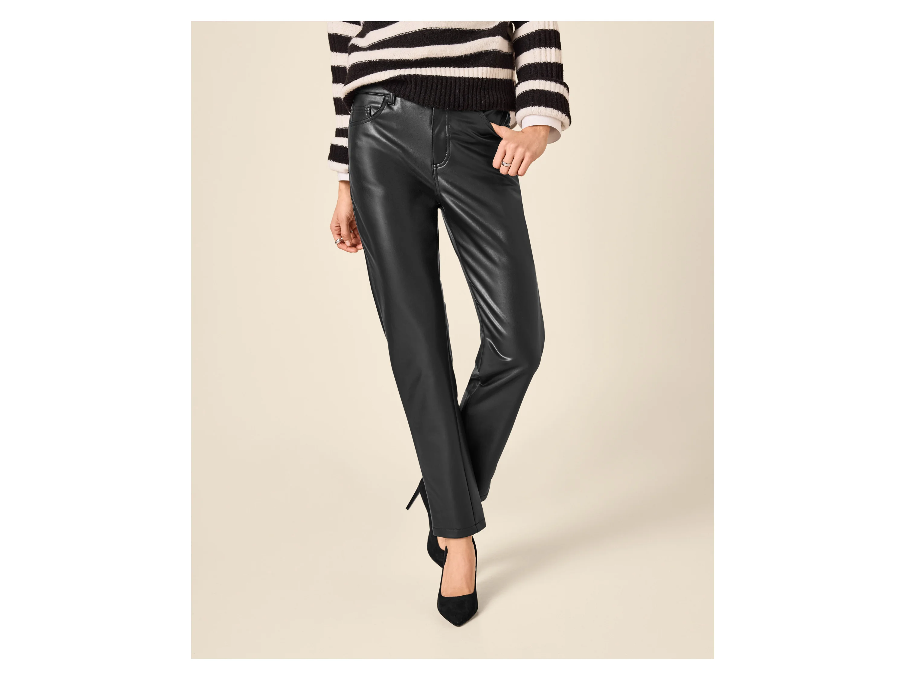 ESMARA® Damen Hose Slim Fit (Schwarz, 38) – Bild 2 von 4
