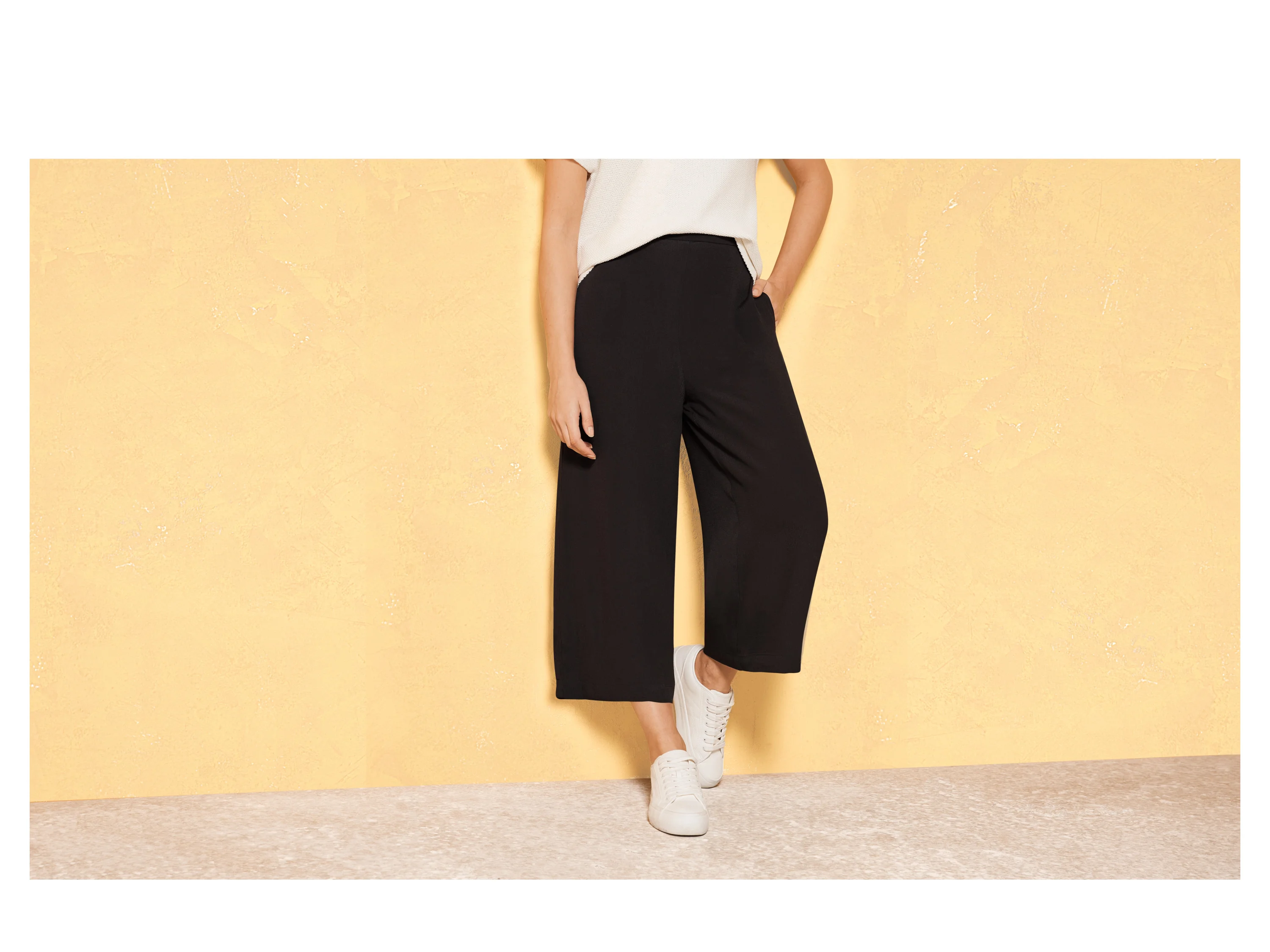 ESMARA® Damen Hose Wide Leg (Schwarz, 42) – Bild 2 von 3