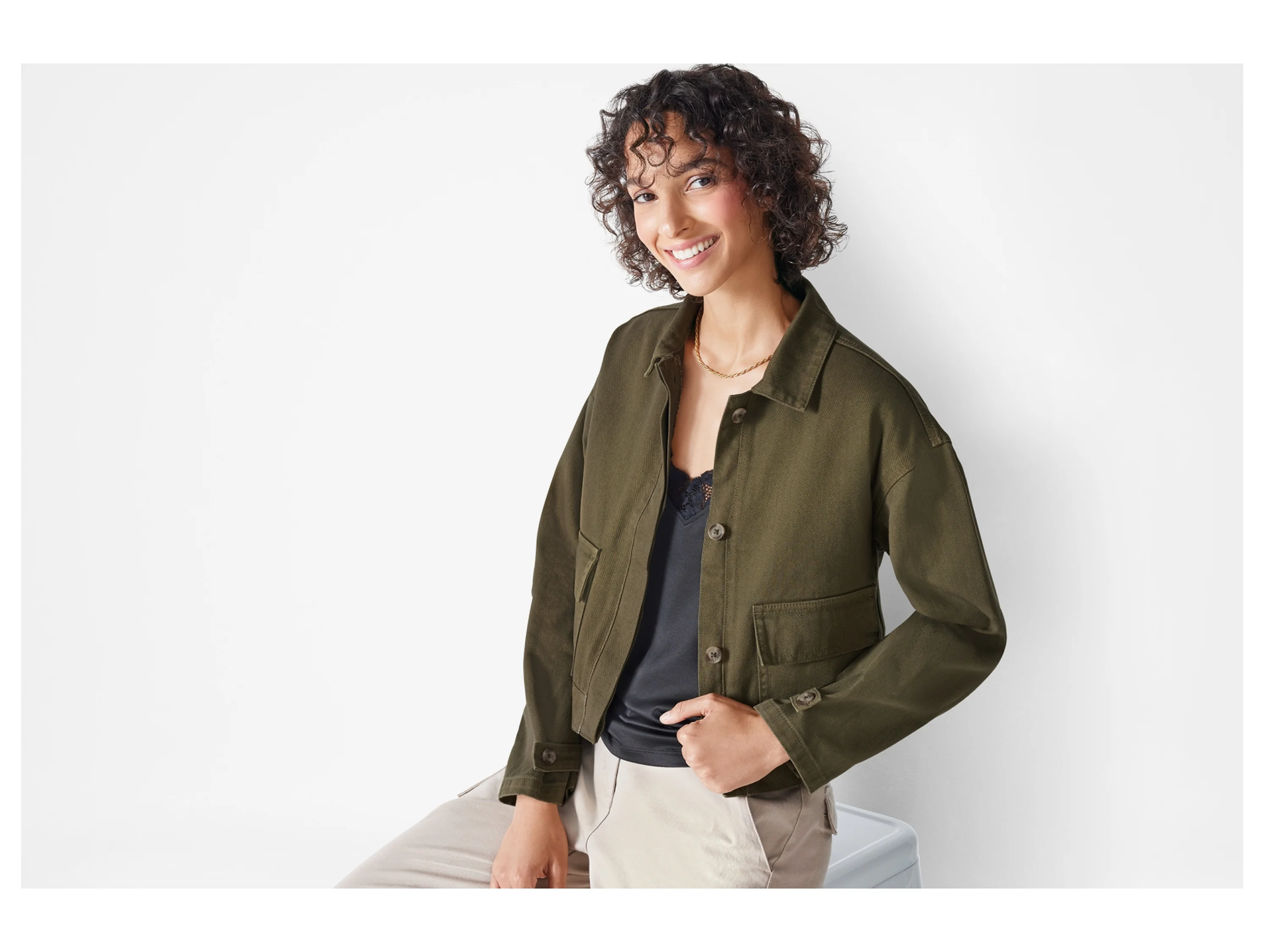 ESMARA® Damen Jacke (Khaki, XS(32/34)) – Bild 2 von 4