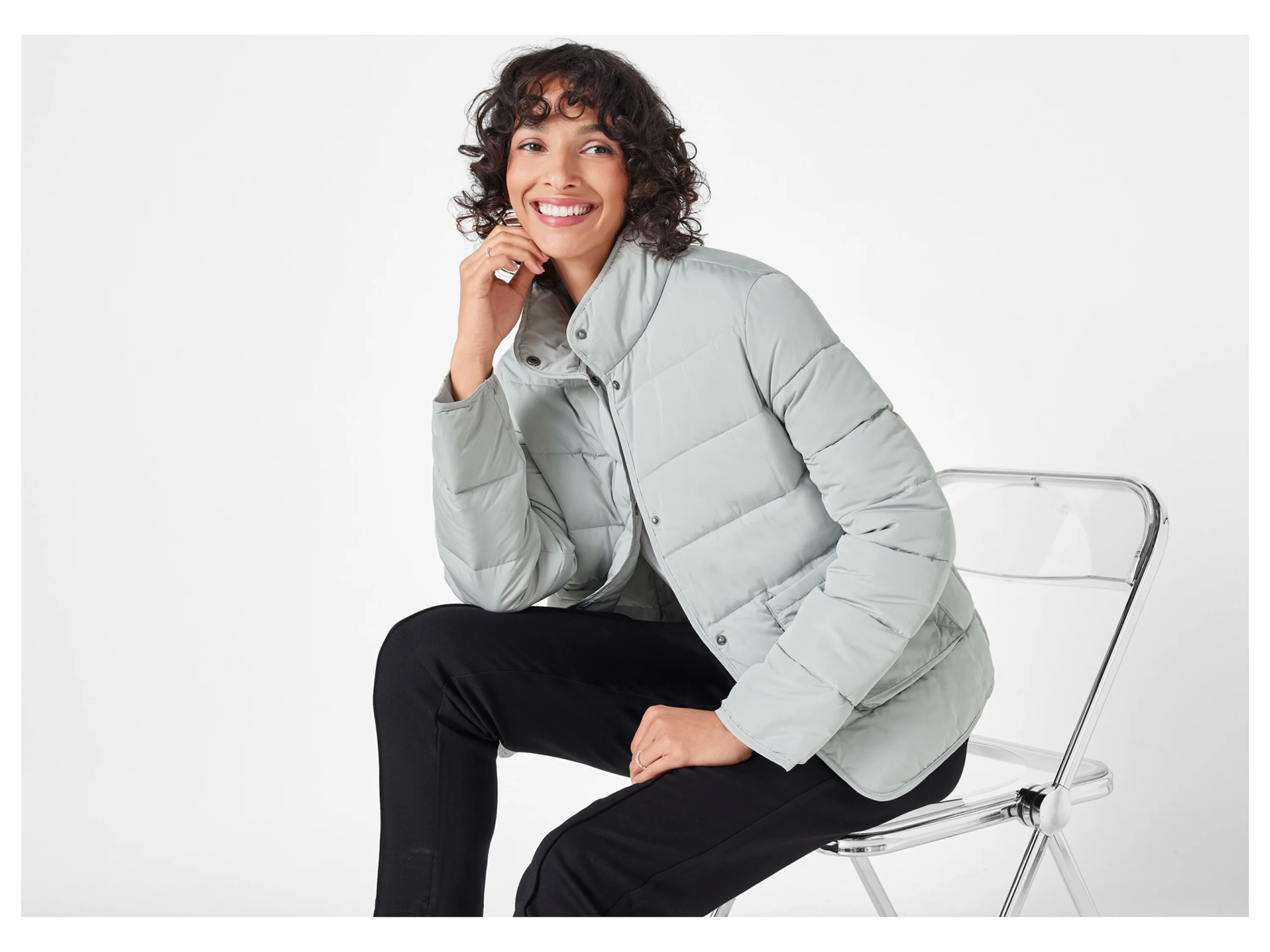 ESMARA® Damen Jacke Lightweight (Grau, XS(32/34)) – Bild 2 von 4