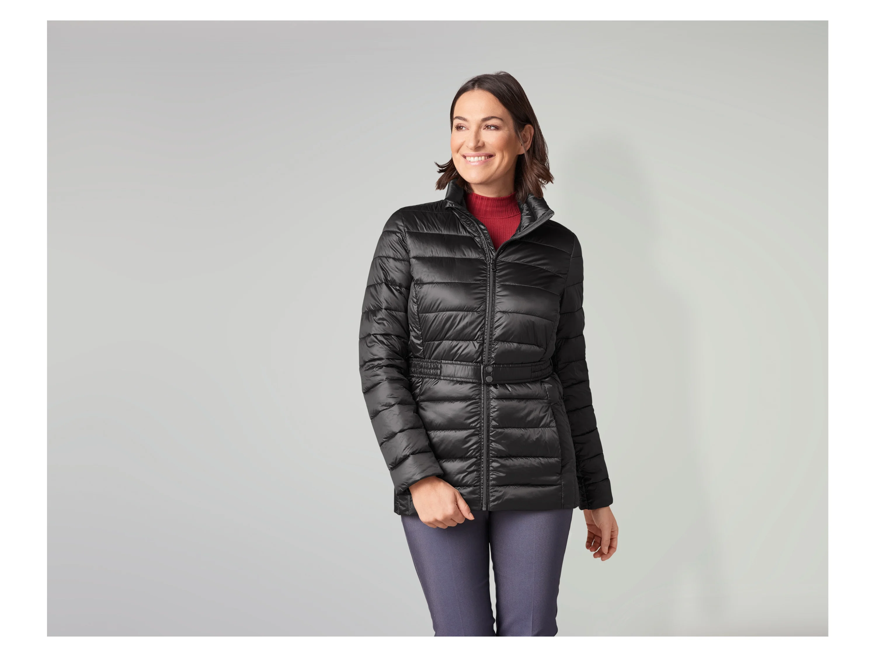 ESMARA® Damen Jacke mit Gürtel (Grau, M(40/42)) – Bild 2 von 4