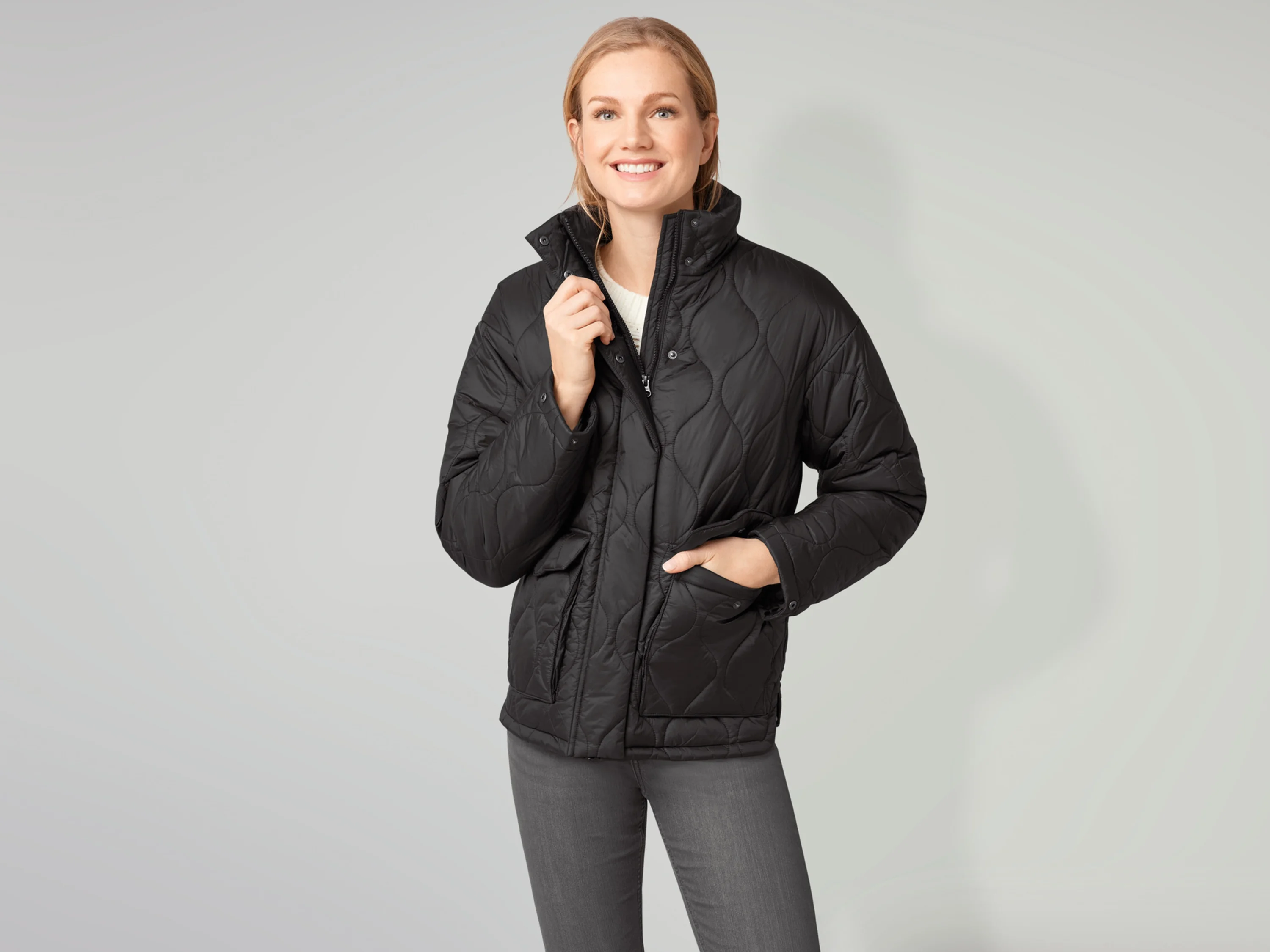 ESMARA® Damen Jacke (Schwarz, XS(32/34)) – Bild 2 von 4