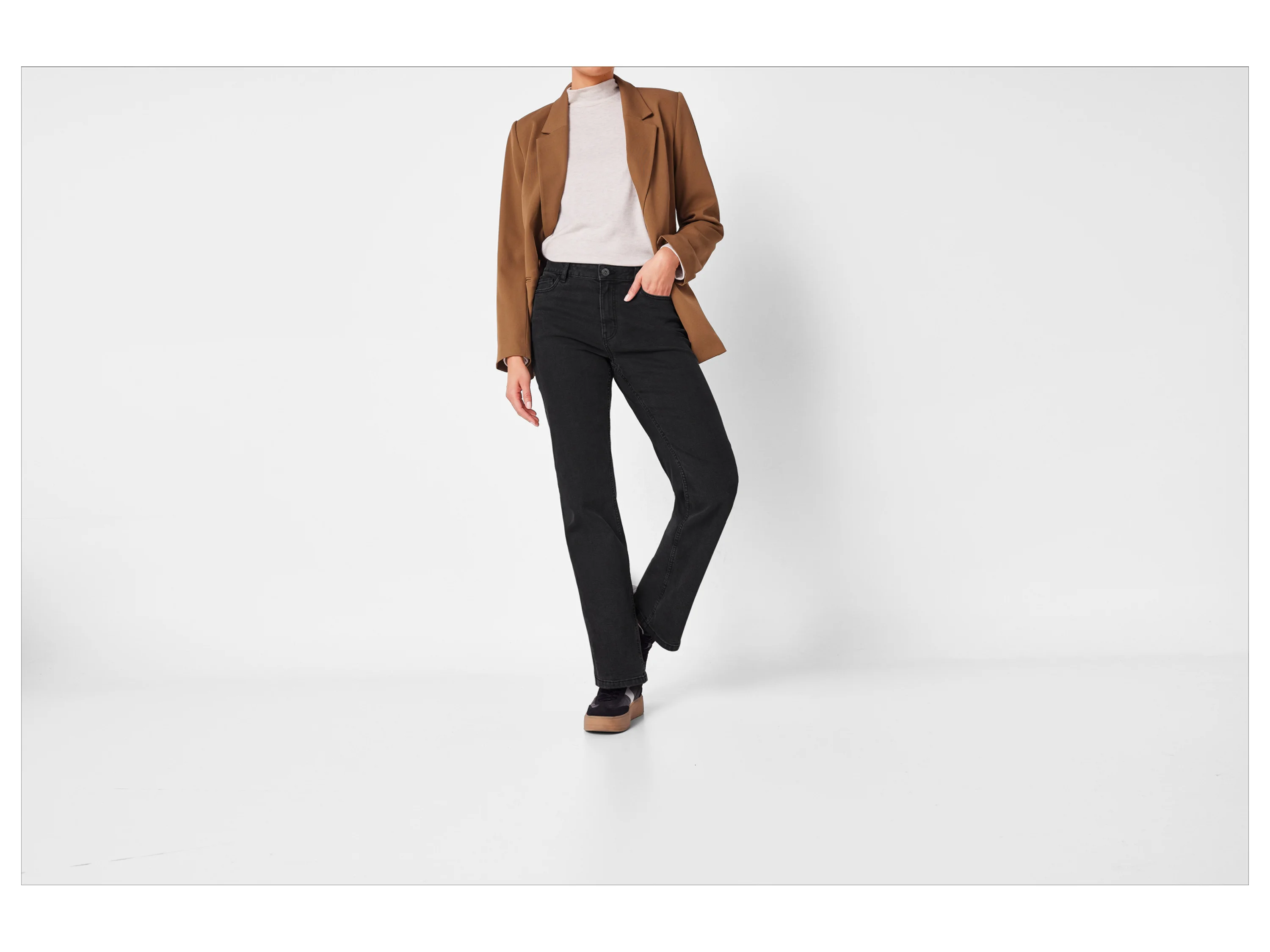 ESMARA® Damen Jeans, Straight Fit (Schwarz, 40) – Bild 2 von 4