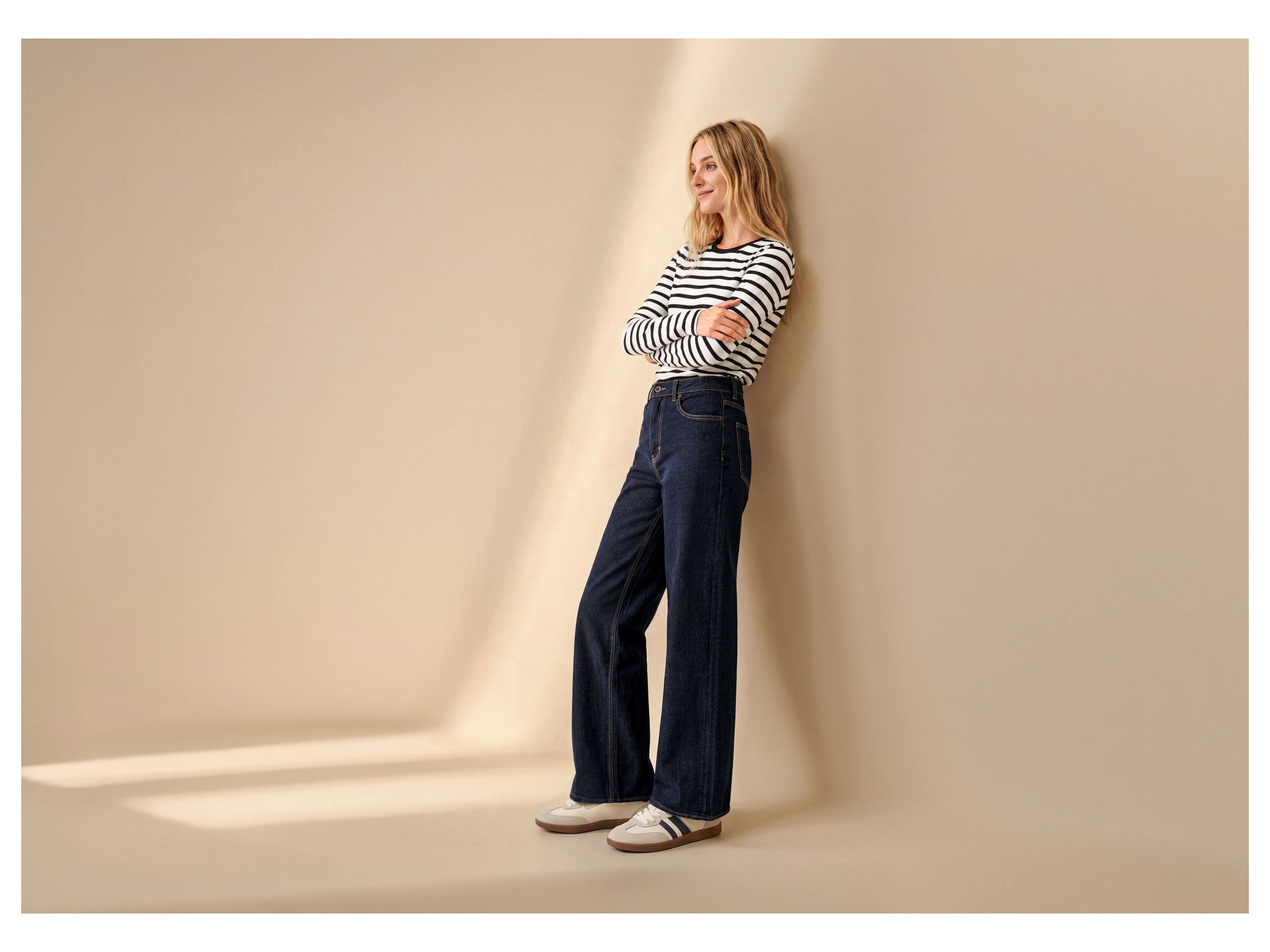ESMARA® Damen Jeans, Wide Leg, hohe Leibhöhe (Dunkelblau, 44) – Bild 4 von 4