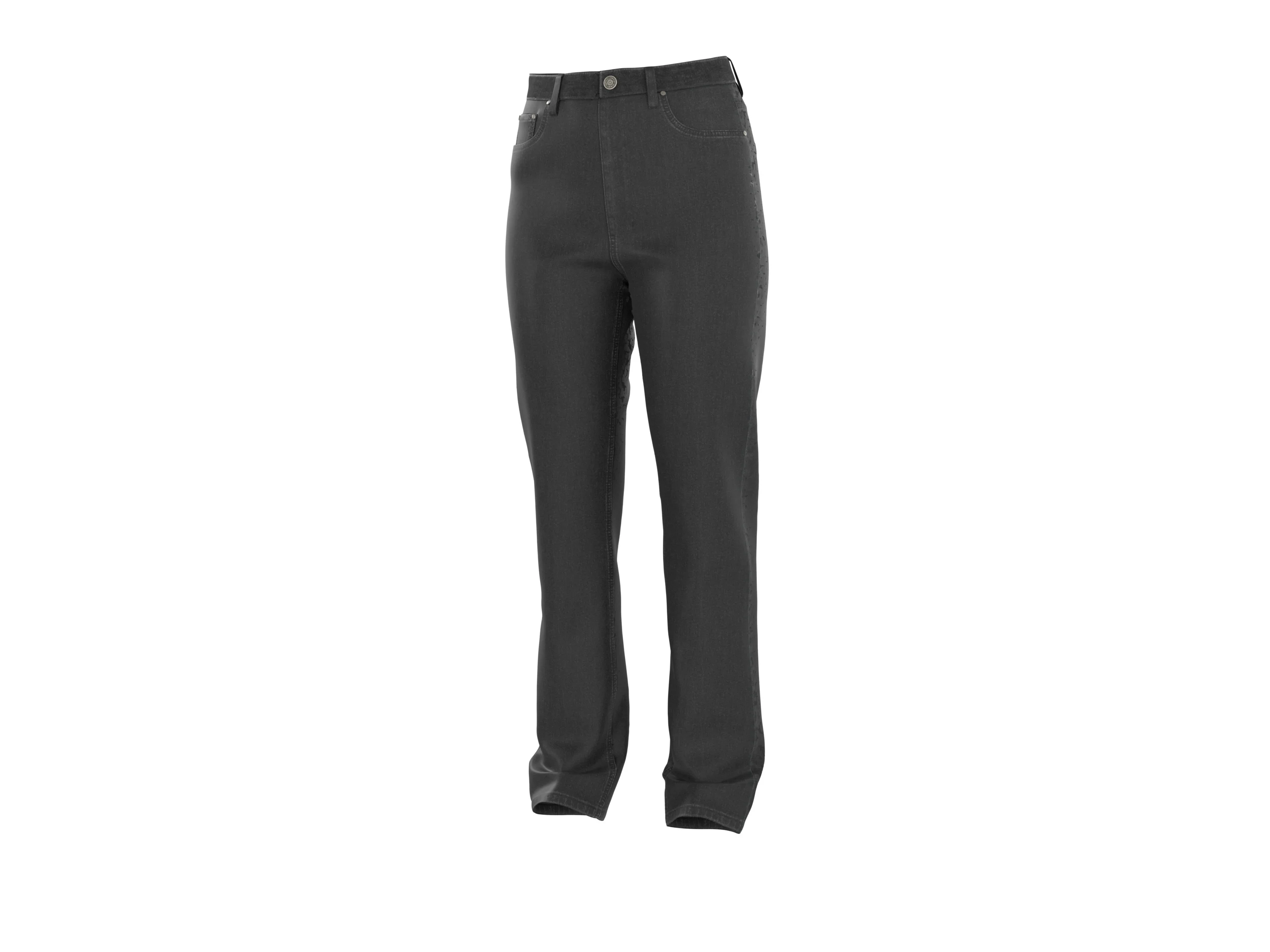 ESMARA® Damen Jeans Straight Fit (Grau, 42) – Bild 2 von 3