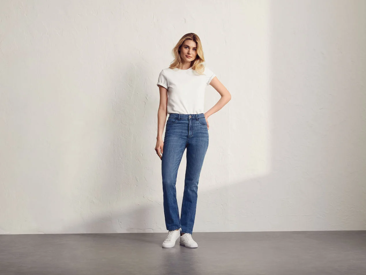 ESMARA® Damen Jeans Straight Fit (Hellblau, 40 short length) – Bild 2 von 4