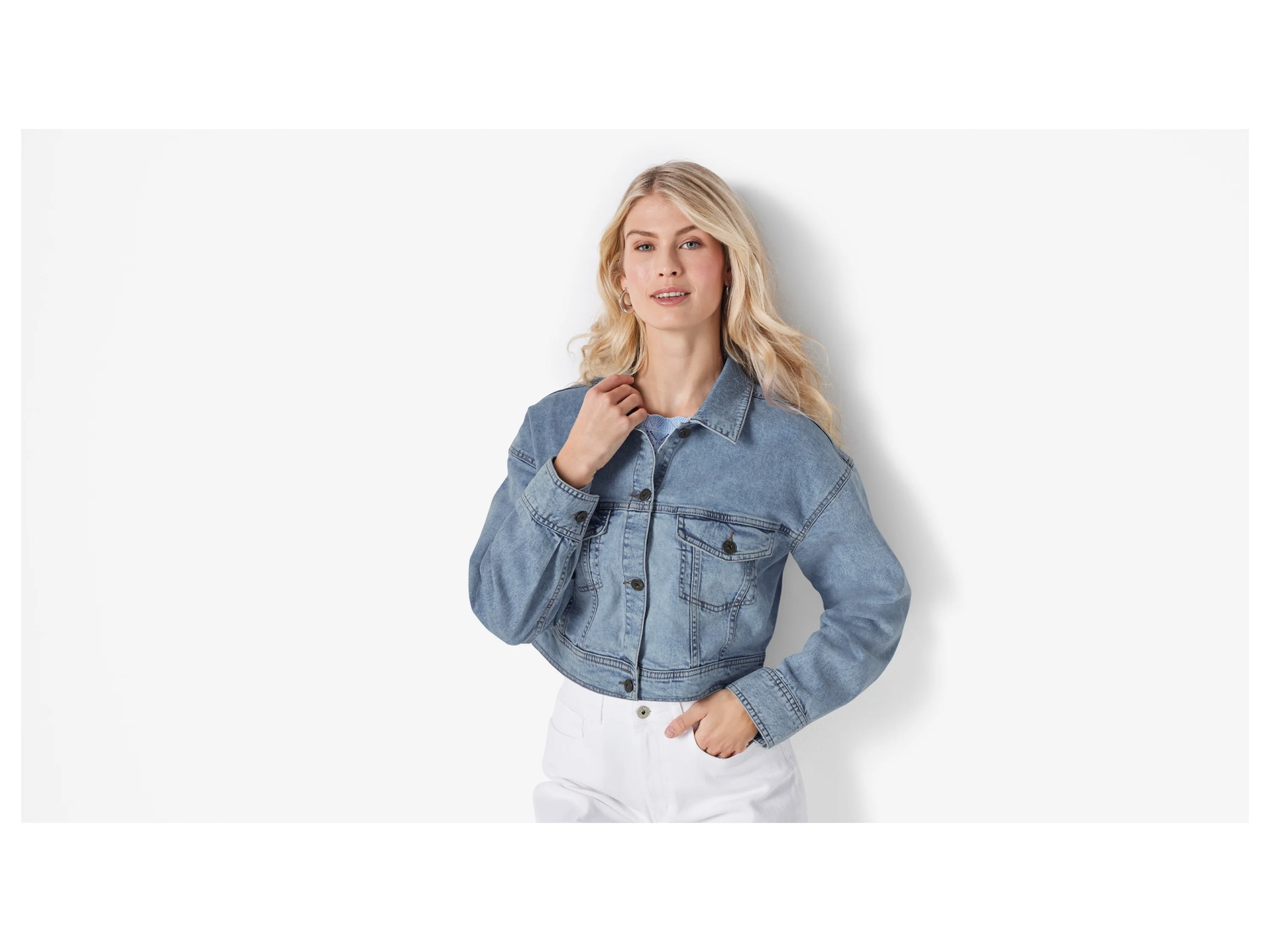 ESMARA® Damen Jeansjacke (Hellblau, 42) – Bild 2 von 4